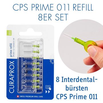 CURAPROX Interdentalbürsten Interdentalbürste CPS 011 prime, Refill, 8 Stück, 5 mm Wirksamkeit, hellgrün, Nachfüllpackung, ohne Halter