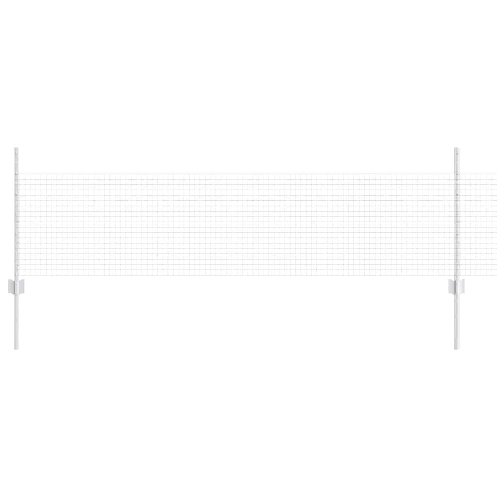 vidaXL Gartenzaun Schweissdrahtzaun mit Pfosten 25 x 0,5 m Verzinkter Stahl Netz, (1-St)