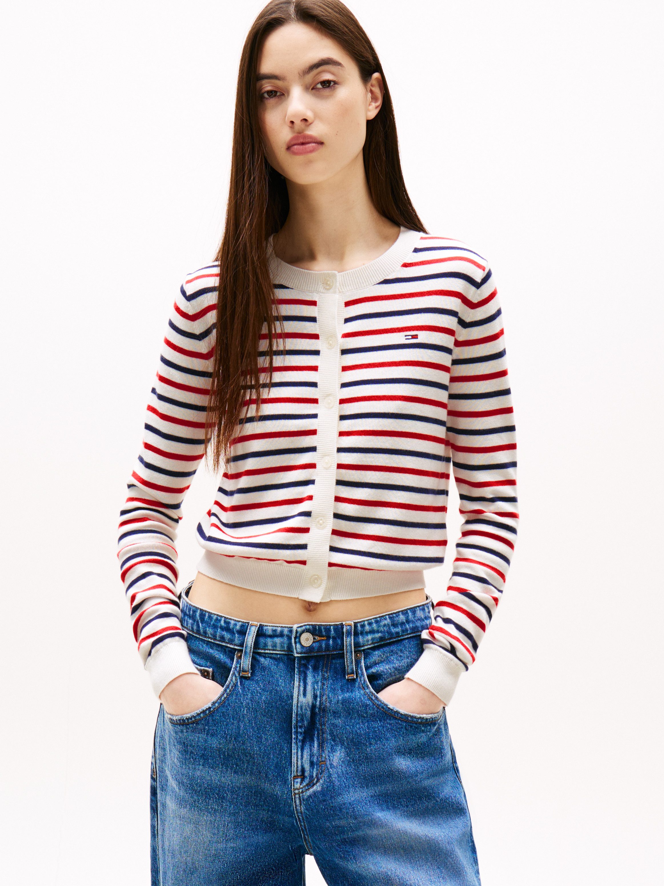 Tommy Jeans Strickjacke TJW ESSENTIAL CREW NECK CARDIGAN günstig online kaufen