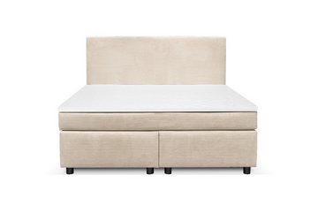 Küchen-Preisbombe Boxspringbett Paxos Cordstoff Beige 140x200 Hotelbett Bonellfederkern Bett