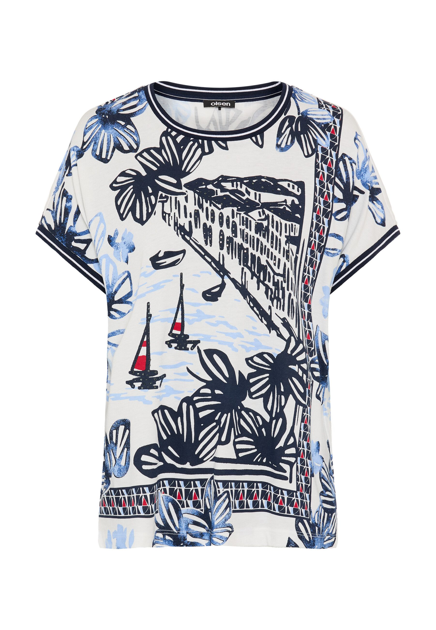 Olsen T-Shirt Shirt mit Panneaux-Print