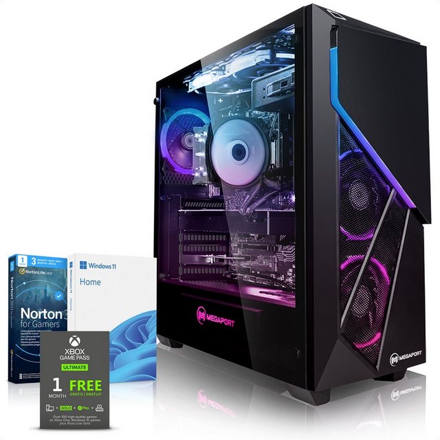 Megaport Gaming-PC (Intel Core i5-13400F 13400F, GeForce RTX 4060 Ti 16GB, 32 GB RAM, 1000 GB SSD, Luftkühlung, Windows 11, WLAN)