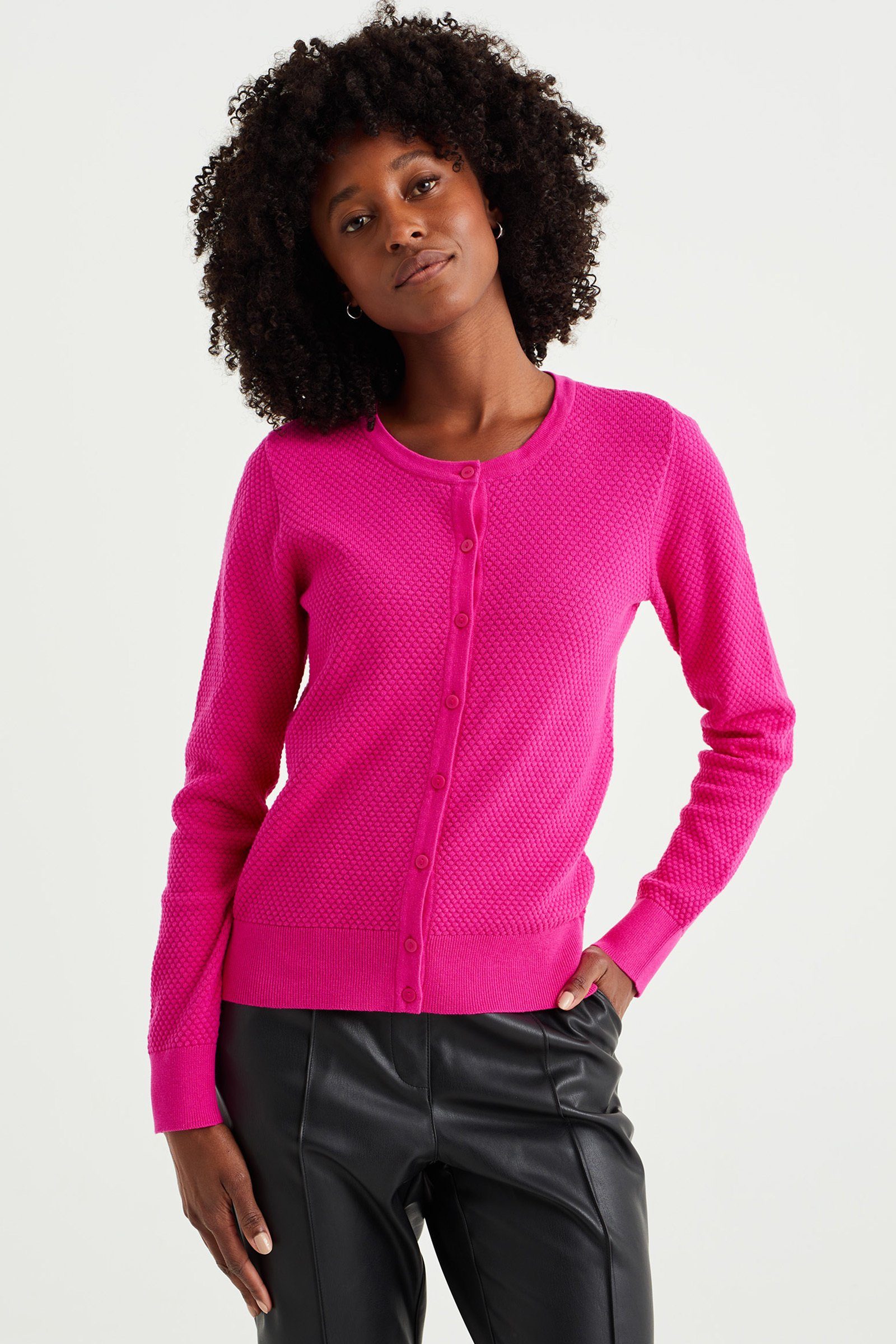 rosa Fashion Leuchtend WE Cardigan (1-tlg)