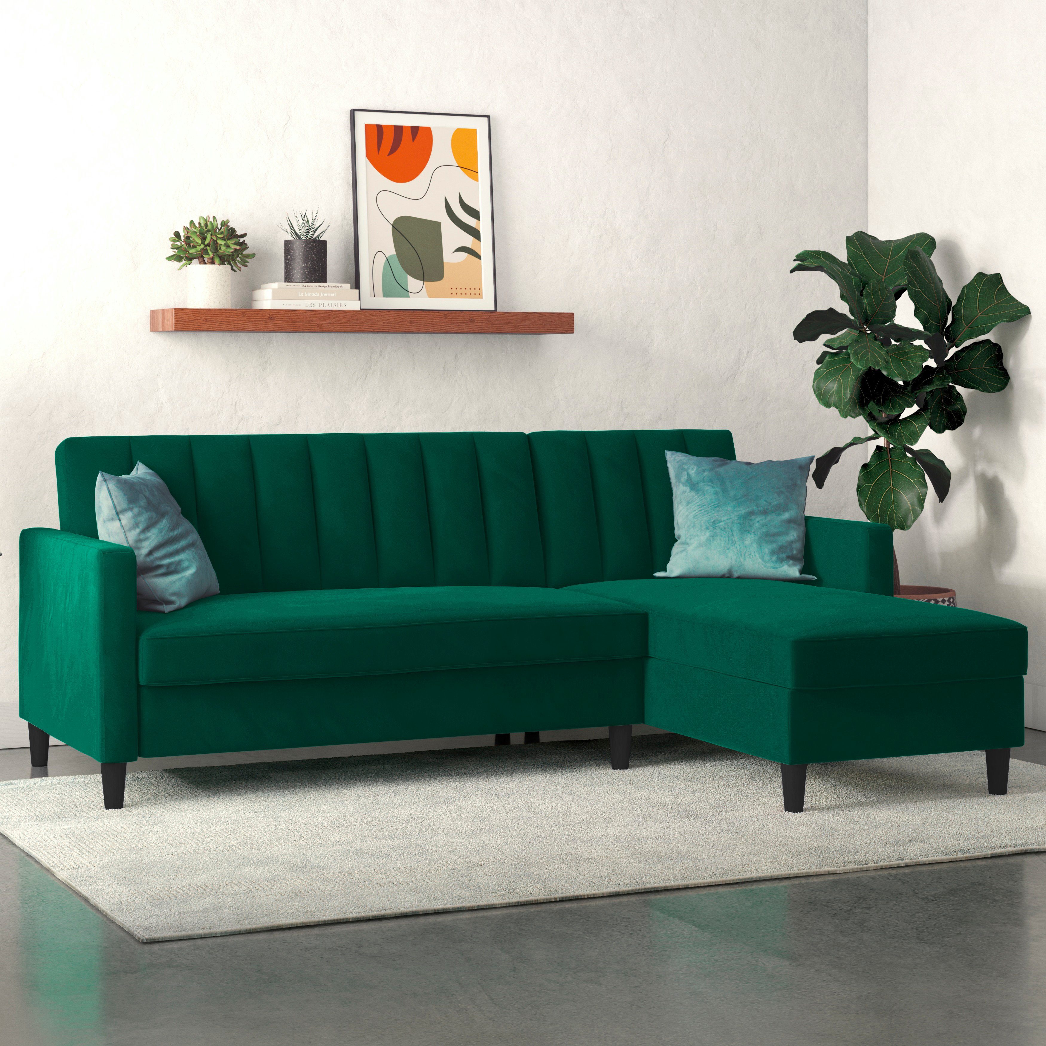 Dorel Home Ecksofa Celine, L-Form, mit Bett-Funktion und Stauraum. Recamiere beidseitig montierbar