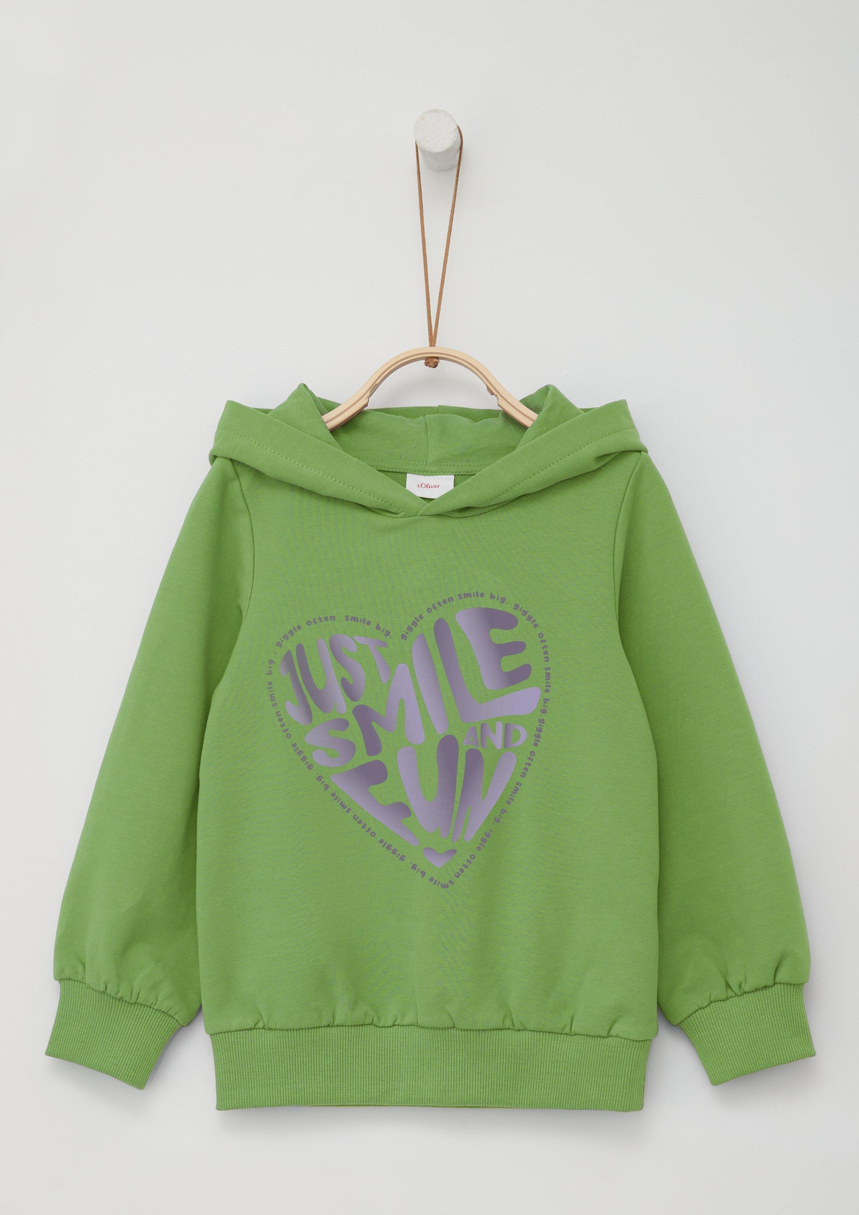 Sweatshirt Kapuzenshirt mit Glitzer-Foamprint