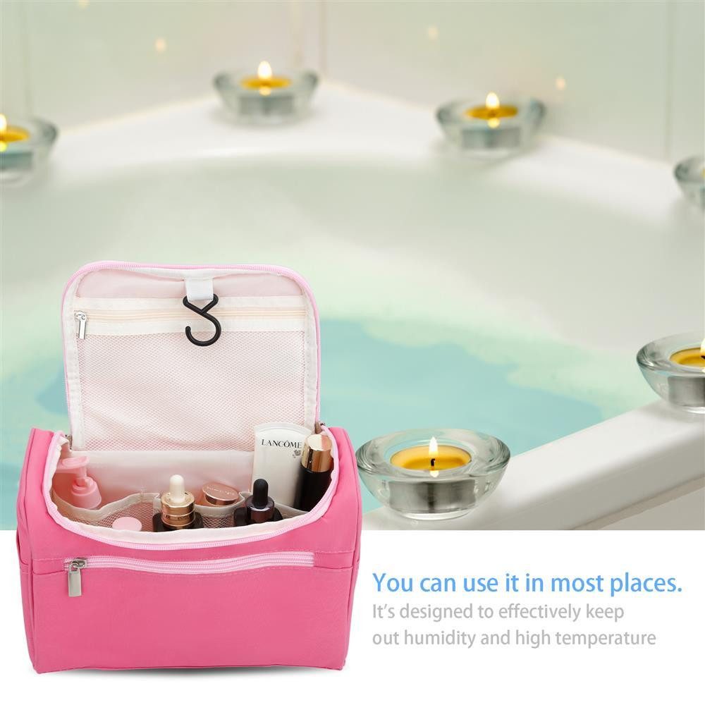 Intirilife Kosmetiktasche (Tragbare Kosmetiktasche in PINK), Koffer Kulturbeutel mit Tragegriff
