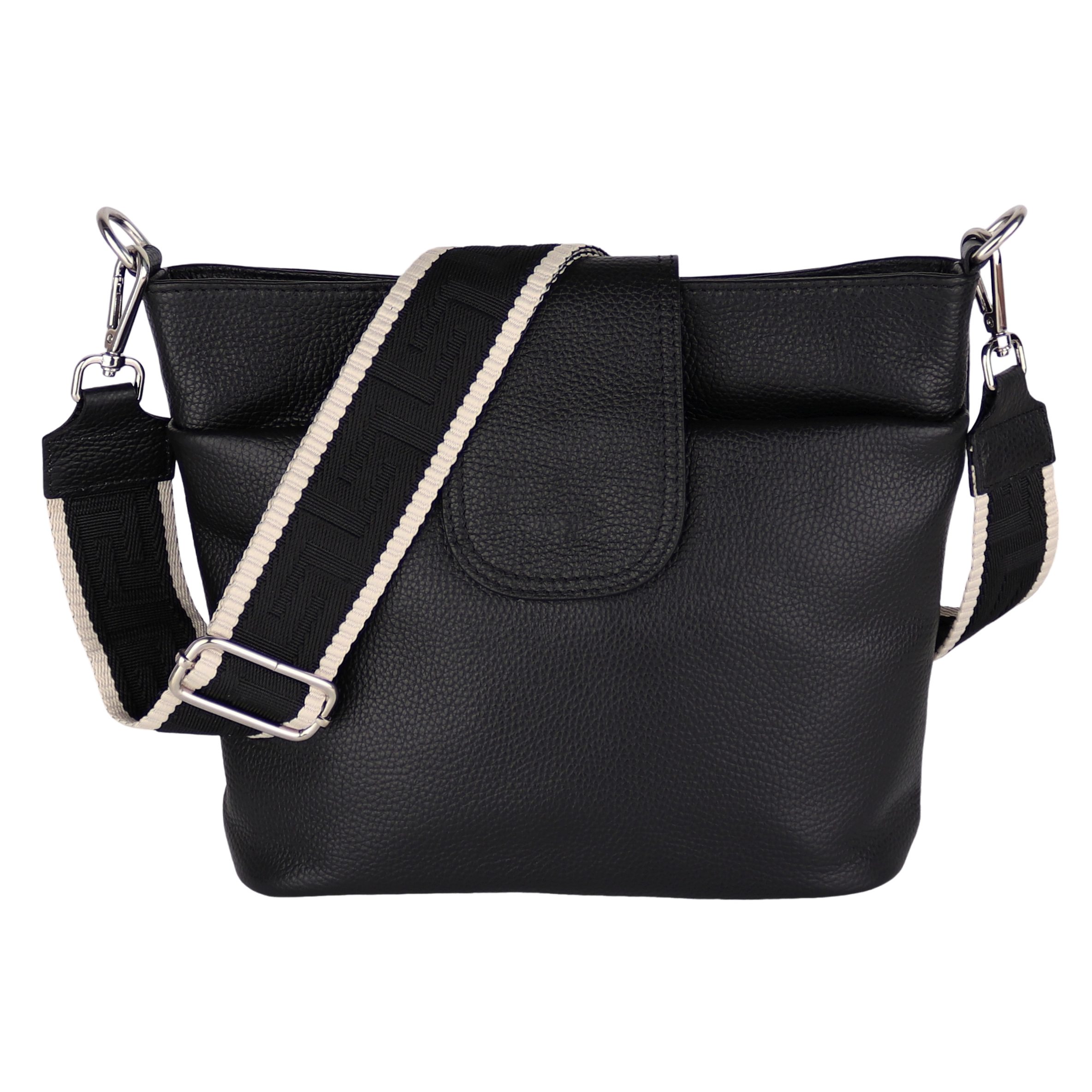 MIRROSI Umhängetasche Damen, Crossbody Bag, Echtleder Made in Italy (1 Tasche mit 1 oder 2 Gurte), verstellbaren Schulterriemen), 30x24,50x9cm (BXHXT) viel Stauraum