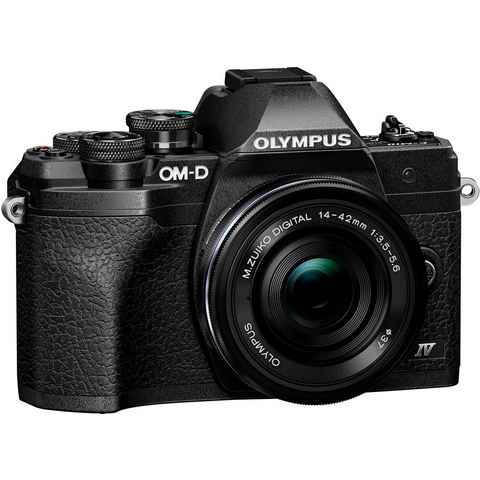 Olympus E-M10 Mark IV Systemkamera (M.Zuiko Digital ED 14‑42mm F3,5-5,6 EZ Pancake, 20,3 MP, Bluetooth, WLAN (WiFi), +BLS-50, F-5AC USB-AC Adapter, USB cable, Shoulder Strap)