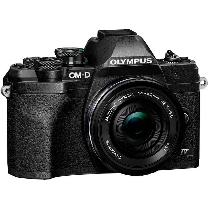 Olympus E-M10 Mark IV Systemkamera (M.Zuiko Digital ED 14‑42mm F3 5-5 6 EZ Pancake 20 3 MP Bluetooth WLAN (WiFi) +BLS-50 F-5AC USB-AC Adapter USB cable Shoulder Strap)