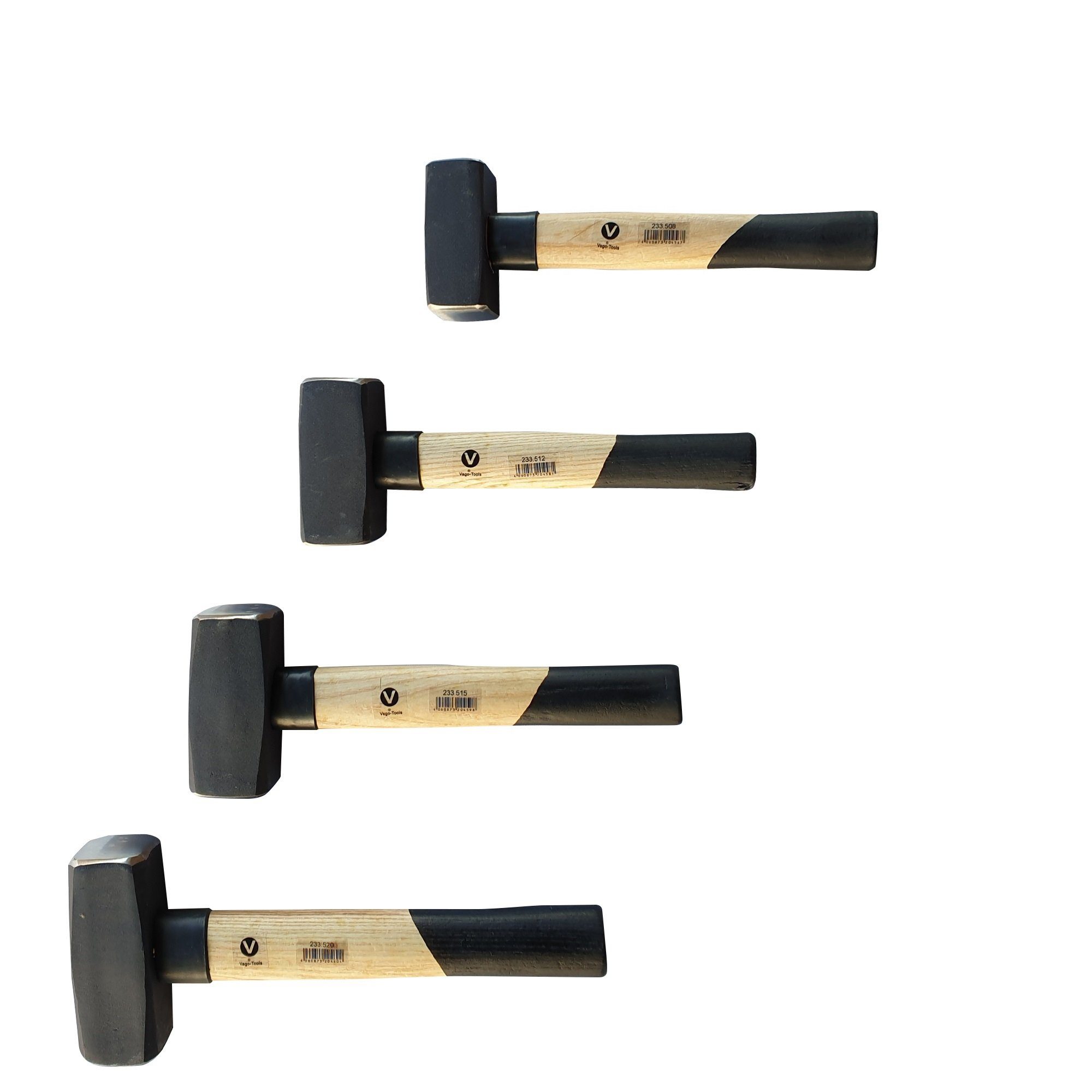 VaGo-Tools Hammer Fäustelhammer Hammer 800/1250/1500/2000g 4 tlg Set