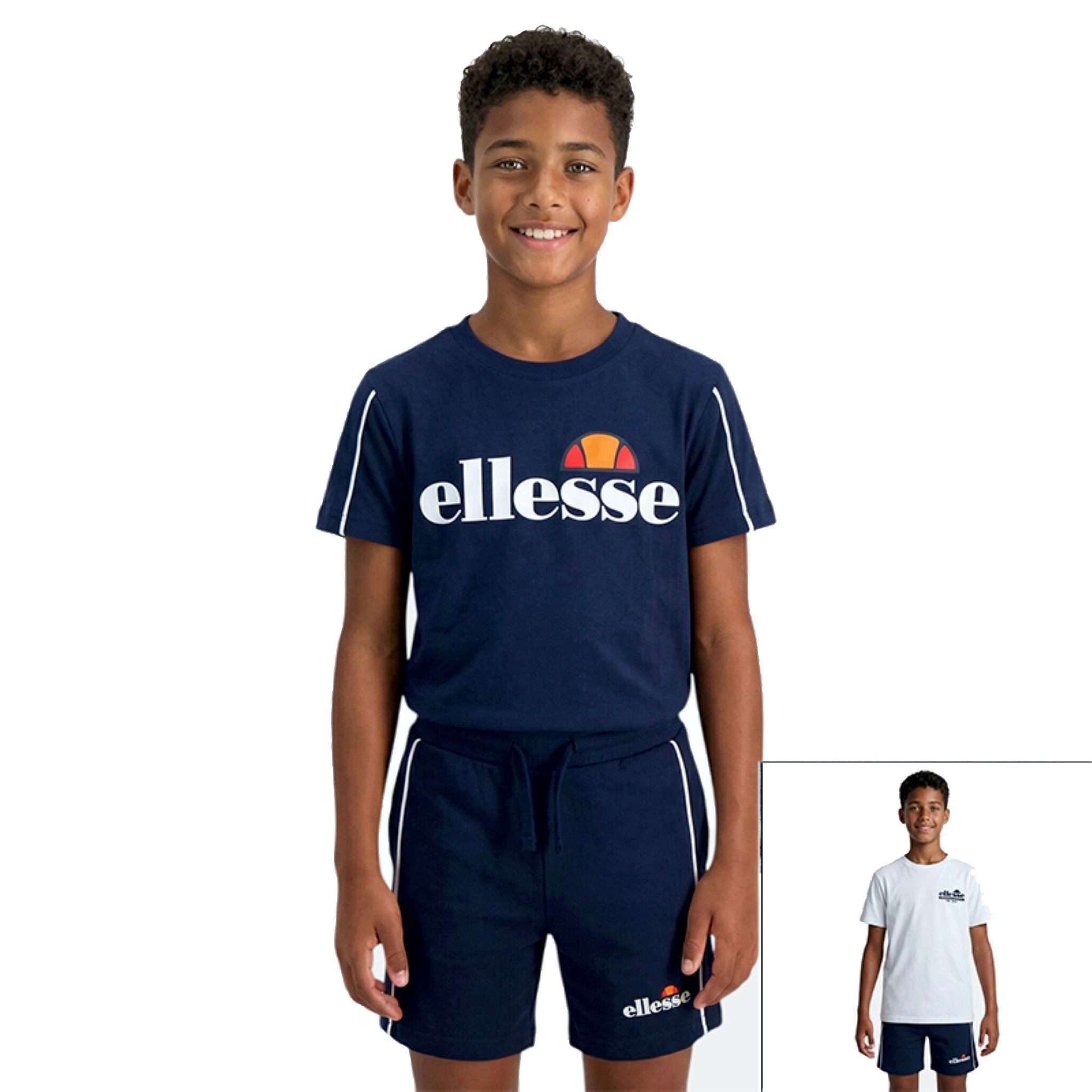 Ellesse Shirt & Shorts Ellesse Kinder Set 3-teilig Shorts & 2 T-Shirts Sport Freizeit (Set, Kurze Sporthose + Sportshirts 2x) Set 3 Teile Sportanzug Jungen und Mädchen