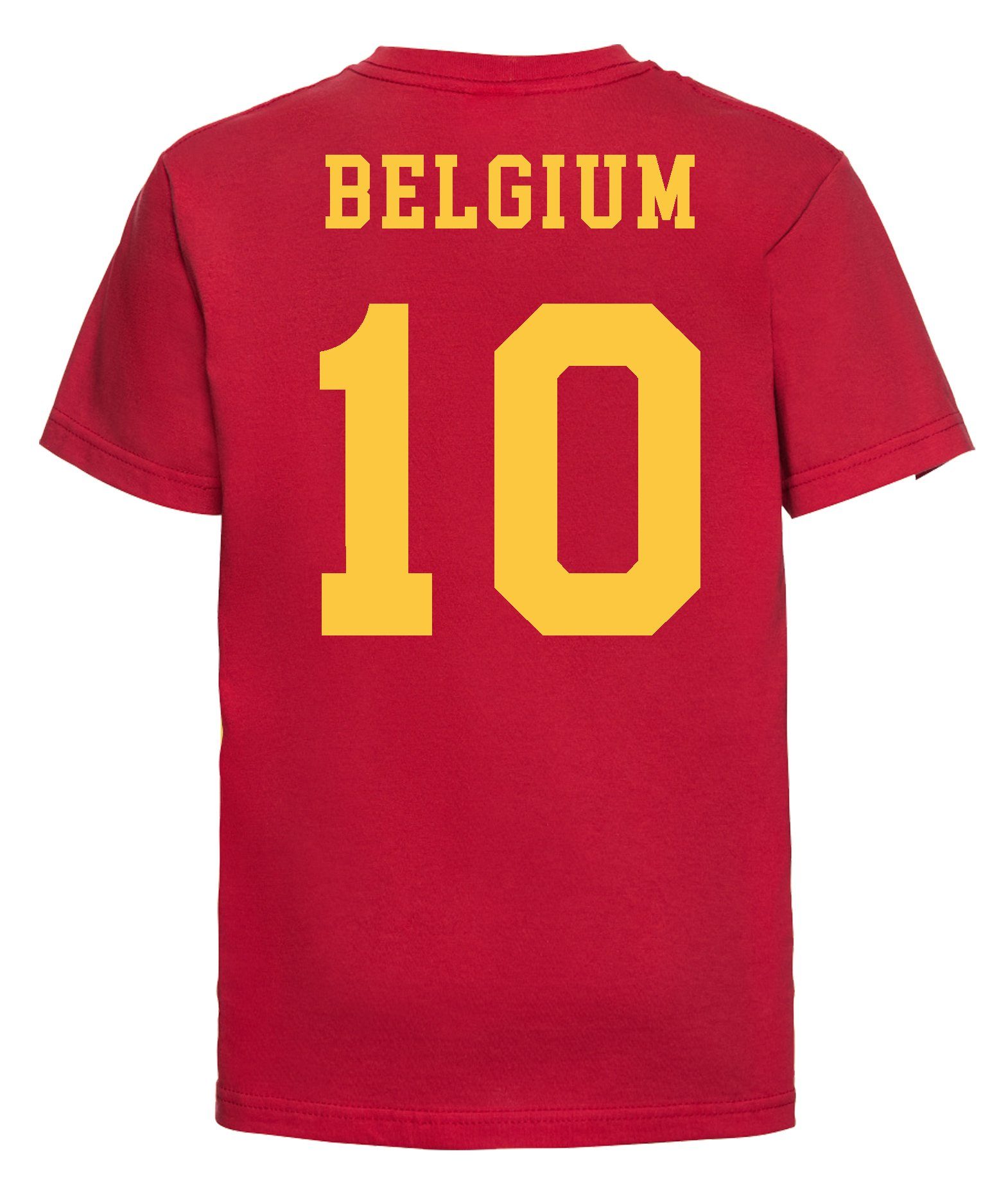 Kinder Kids (Gr. 92 -146) Youth Designz T-Shirt Belgien Kinder T-Shirt im Fußball Trikot Look mit trendigem Motiv