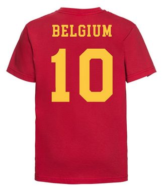 Youth Designz T-Shirt Belgien Kinder T-Shirt im Fußball Trikot Look mit trendigem Motiv