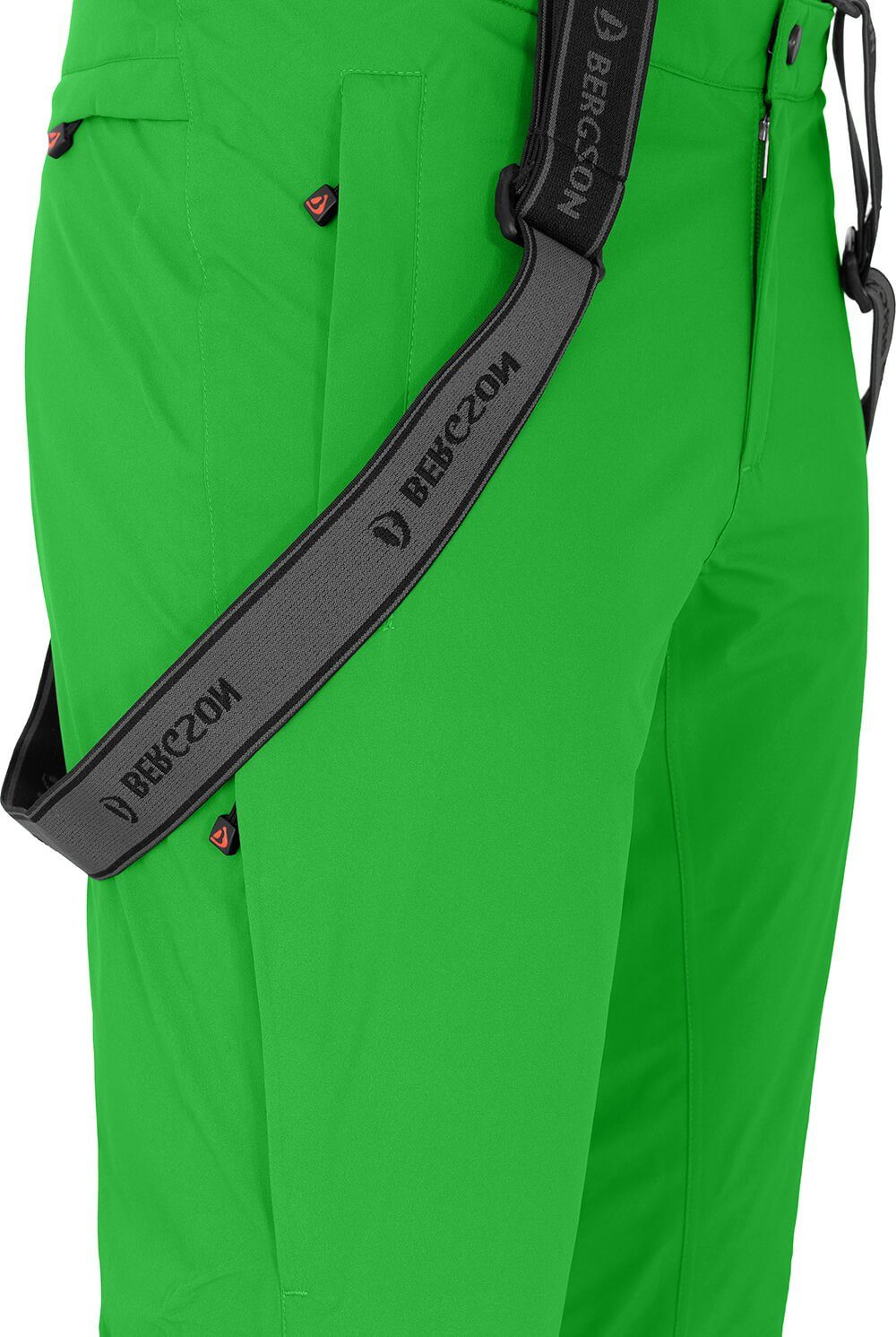 Bergson Skihose FLEX bielastisch, grün 20000 wattiert, Wassersäule, mm Normalgrößen, Skihose, Herren