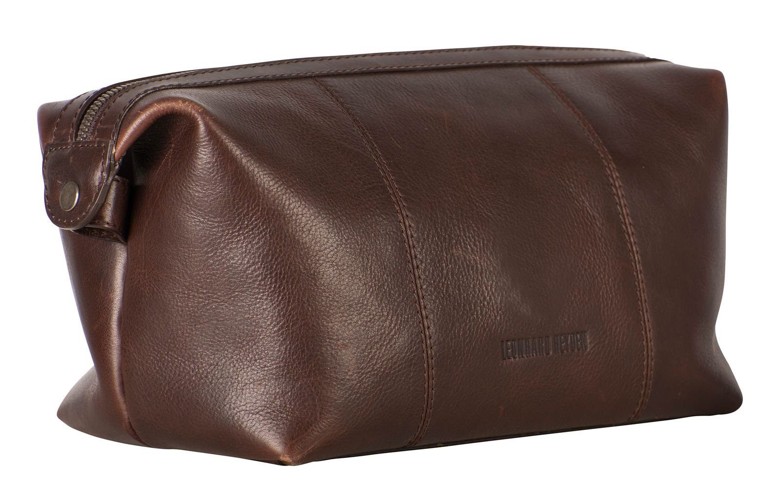 Lorenz Miami Kulturbeutel Aus Leder Braun – Praktische Tasche Für Unterwegs