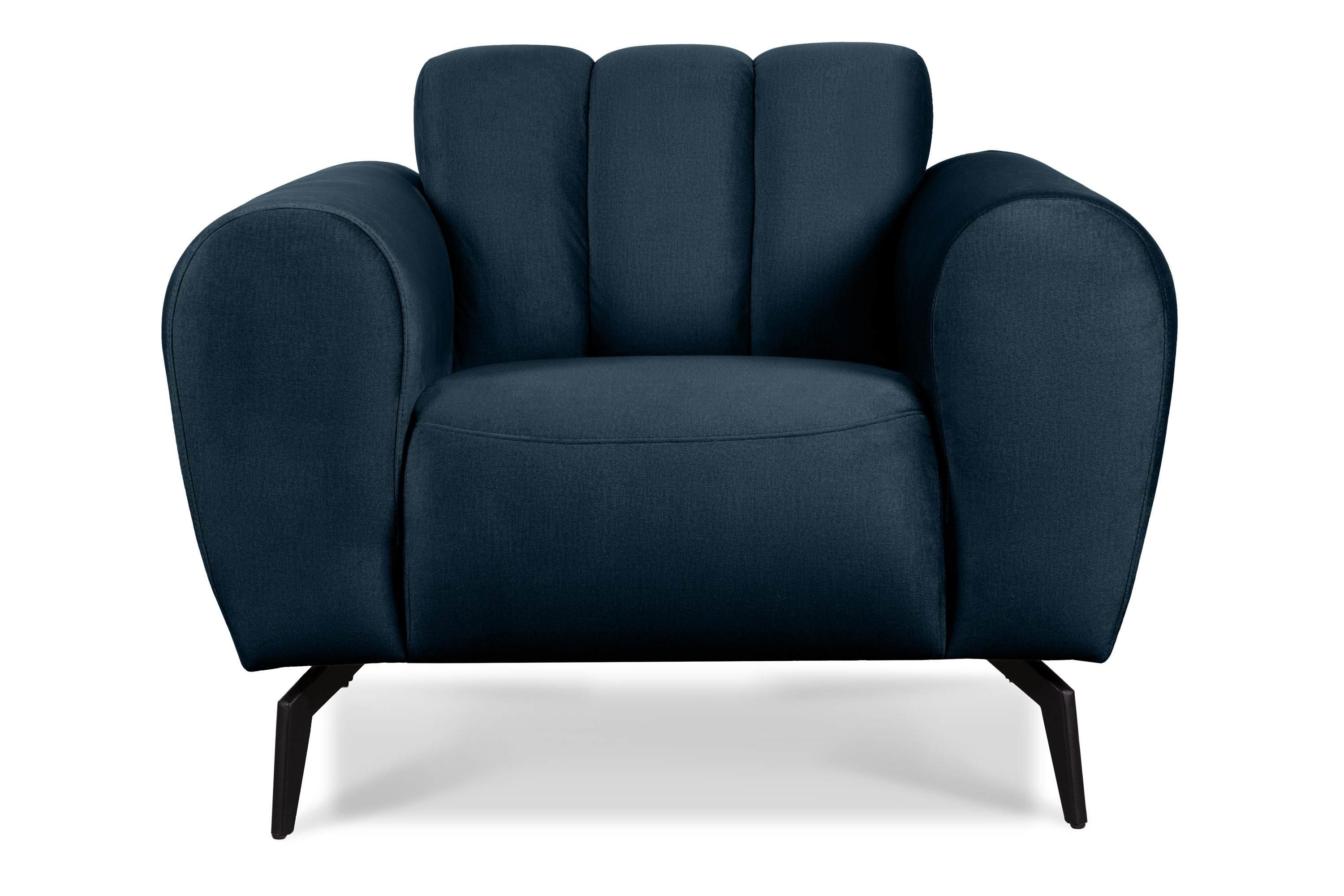 Konsimo Sessel RUBERO mit breiten Armlehnen, Gewebe mit wasserabweisenden Eigenschaften, modernes Design marineblau | marineblau