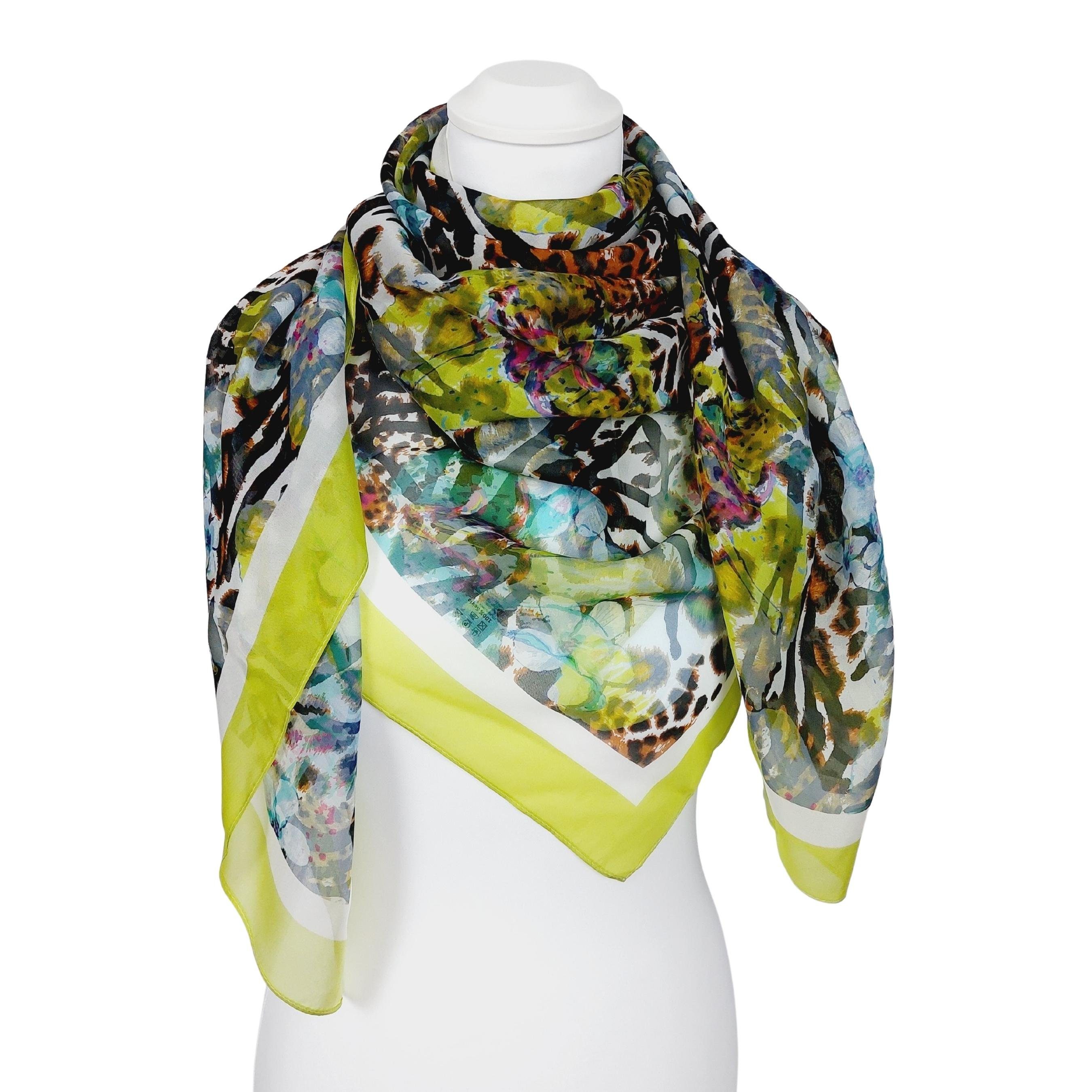 Seidentuch Seidentuch Halstuch Floralprint Lilien afrikanisch