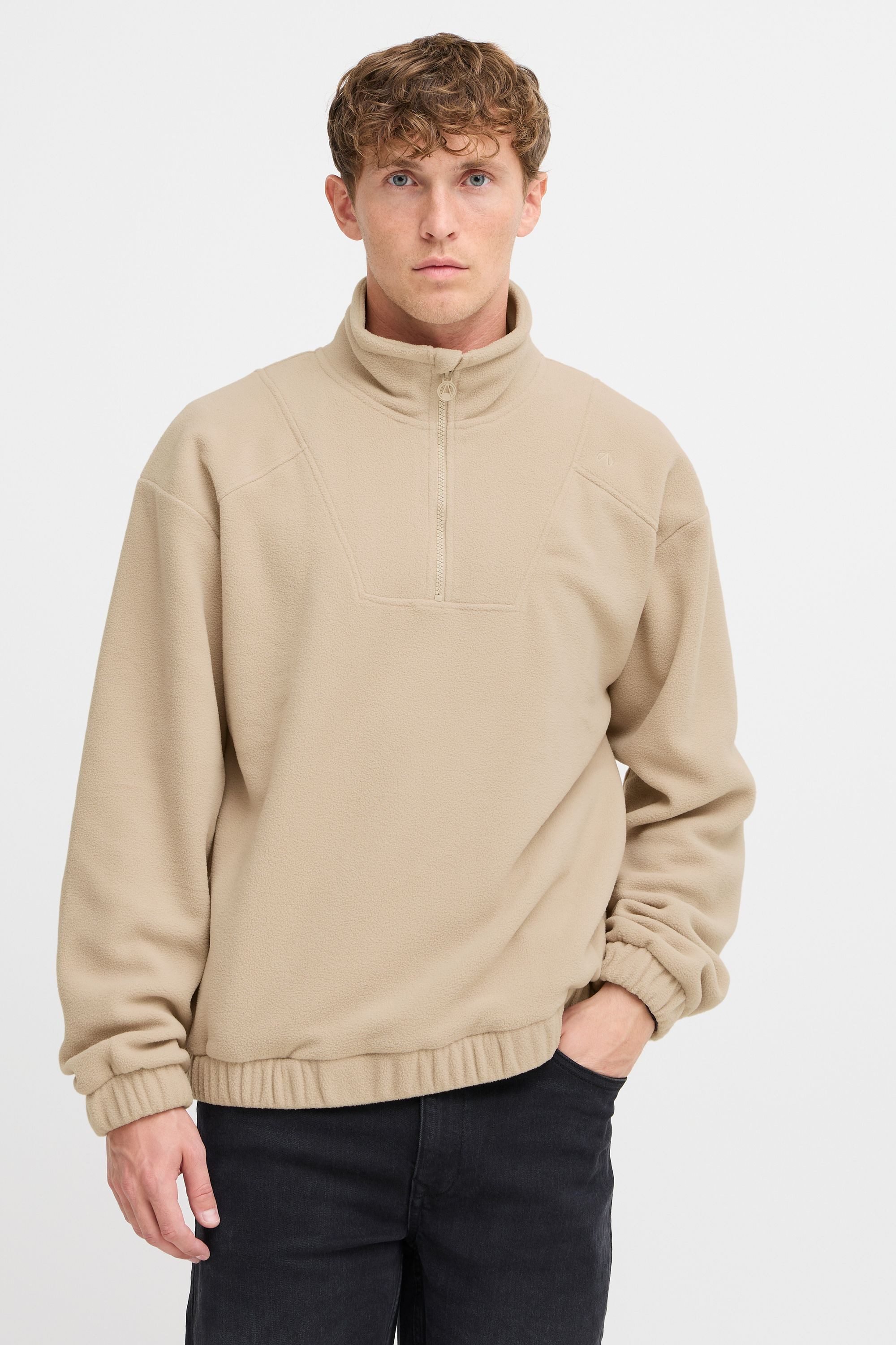North Bend Troyer NBCotus M Modischer Fleecepullover mit Troyer Kragen