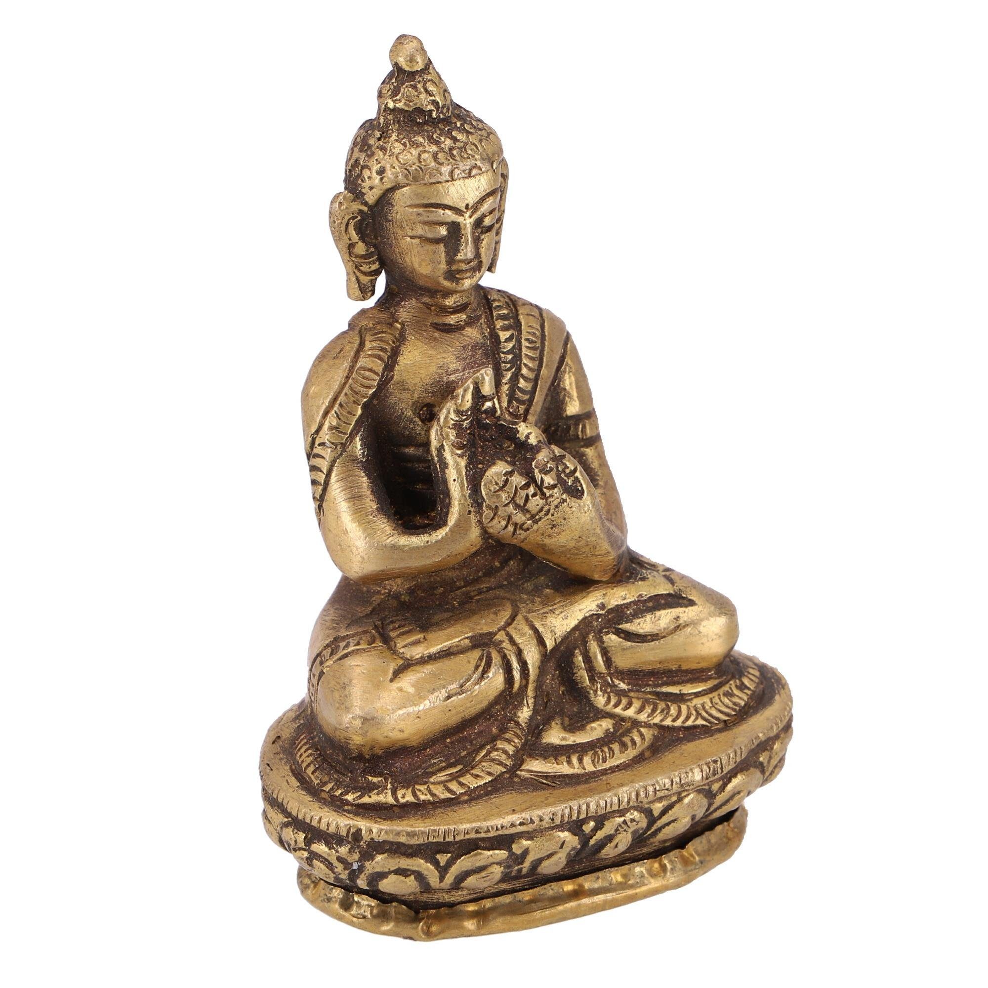 Guru-Shop Buddhafigur Buddha Statue 8.. Muda Dharmachakra 1 Modell Messing aus