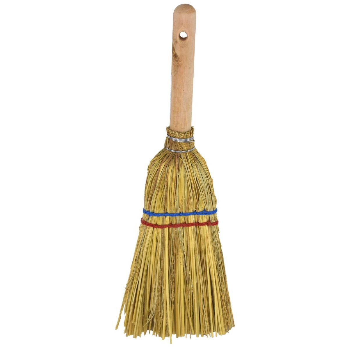 Linder Exclusiv GmbH Straßenbesen Handbesen mit Stiel aus Stroh und Holz ca. 39 cm 2-Naht, (1-tlg), inkl. Aufhängung