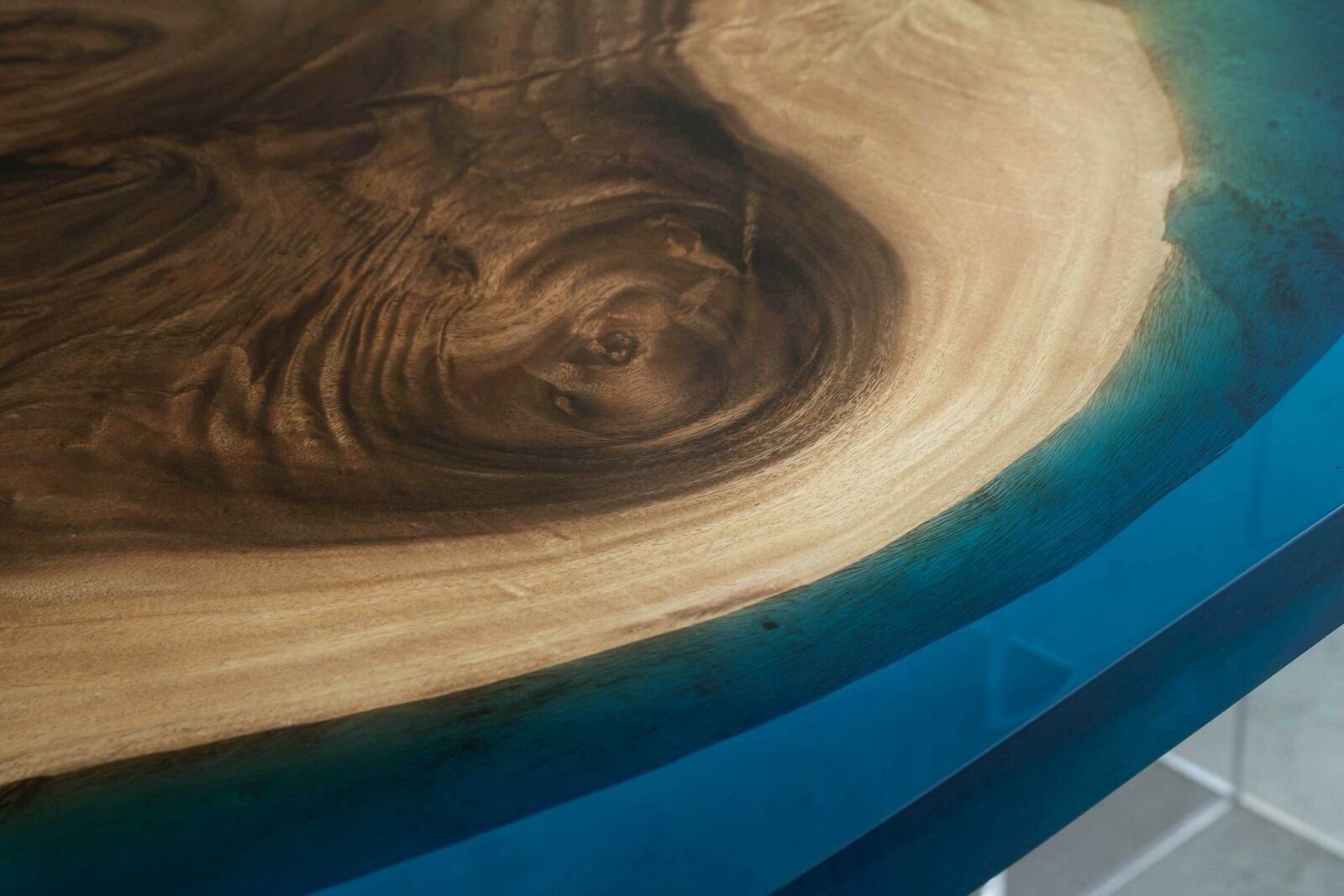 Esstisch, Echtes Holz Epoxidharz River 200x90 JVmoebel Tische Blue Esstisch Table