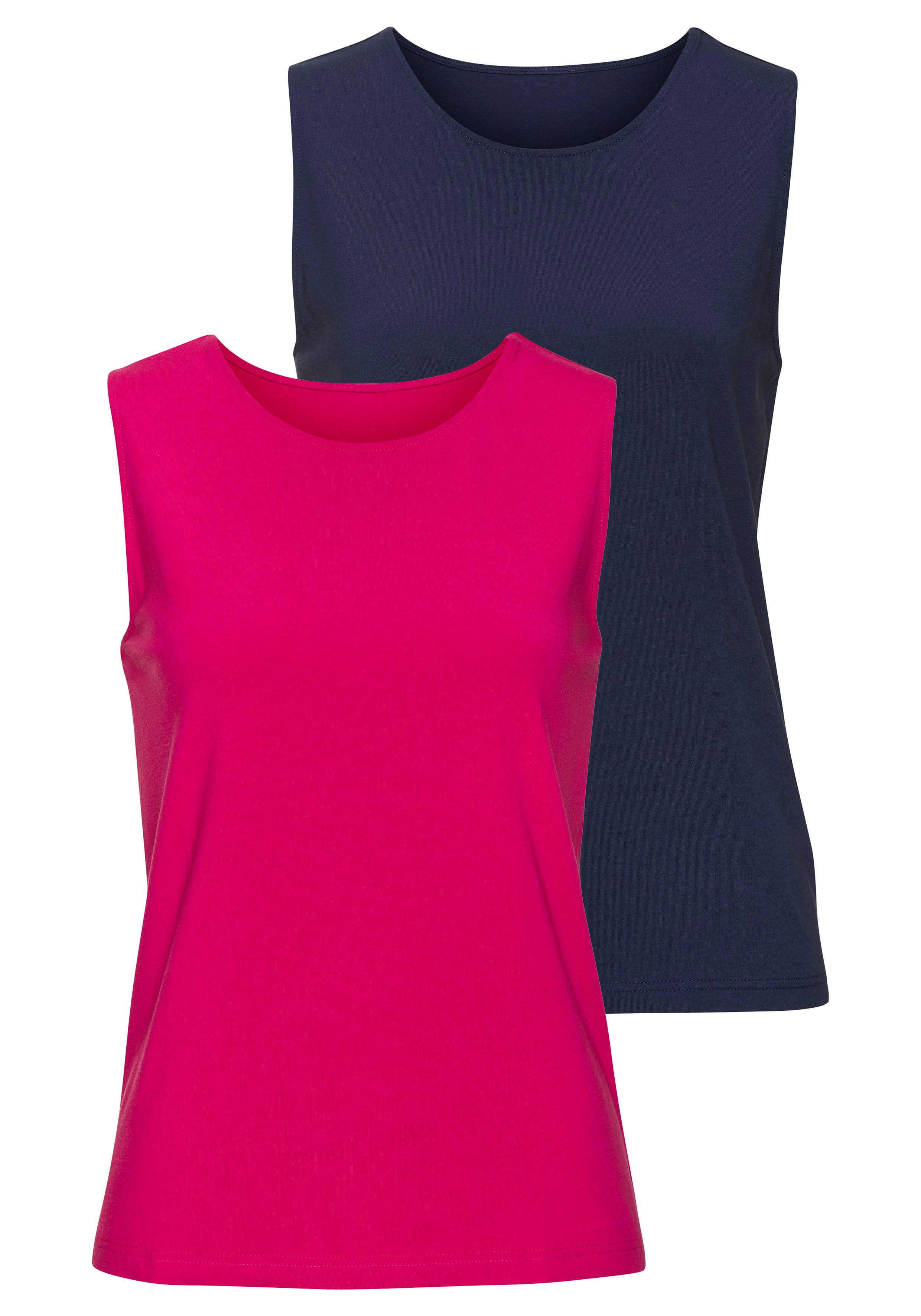 LASCANA Tanktop "aus elastischer Baumwoll-Modal-Qualität" 2er-Pack günstig online kaufen
