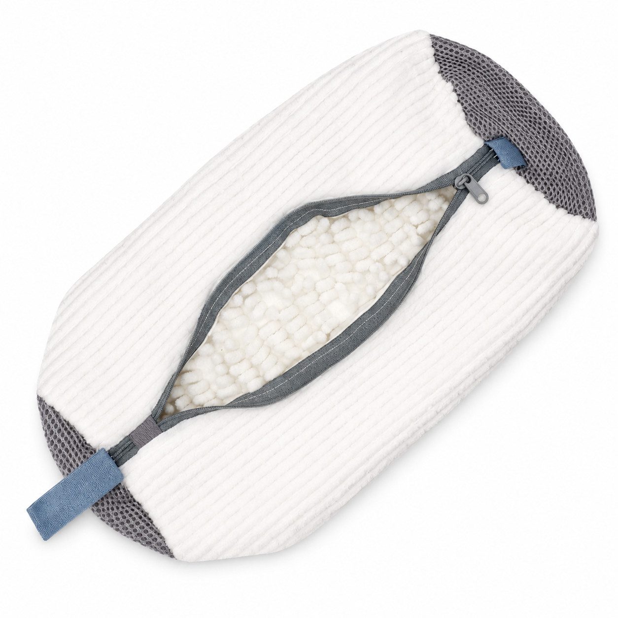 JASLIFE Wäschenetz Schuhwaschbeutel für die Waschmaschine,(Einzelset, 1-teilig), gepolstert, mit Reißverschluss, mit Mesh-Einsätzen, aus Chenille