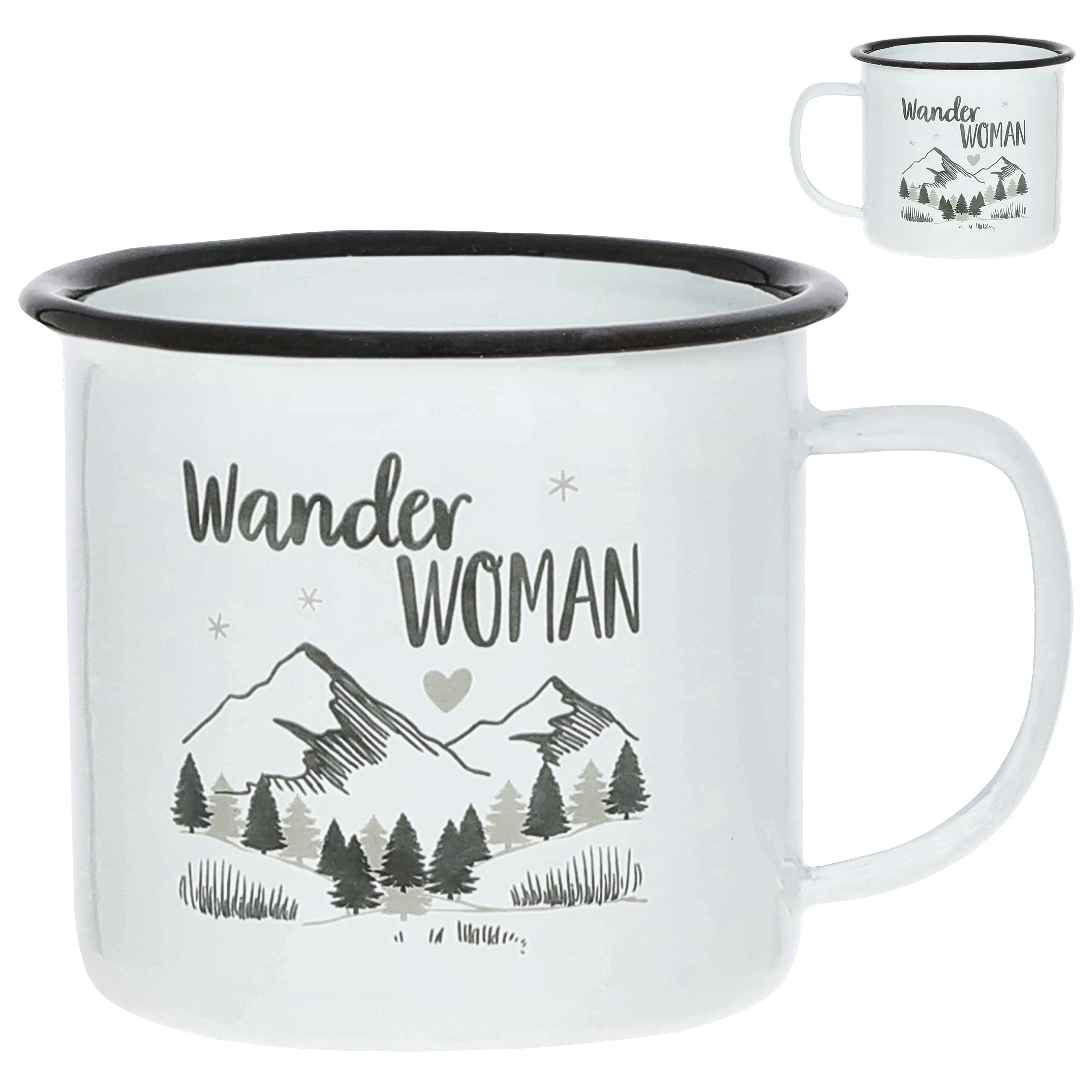CEPEWA Tasse Kaffeebecher 3er Set 'Mountain' 9x8cm Metall Bergmotiv Tasse 350 ml – Bild 5 von 5