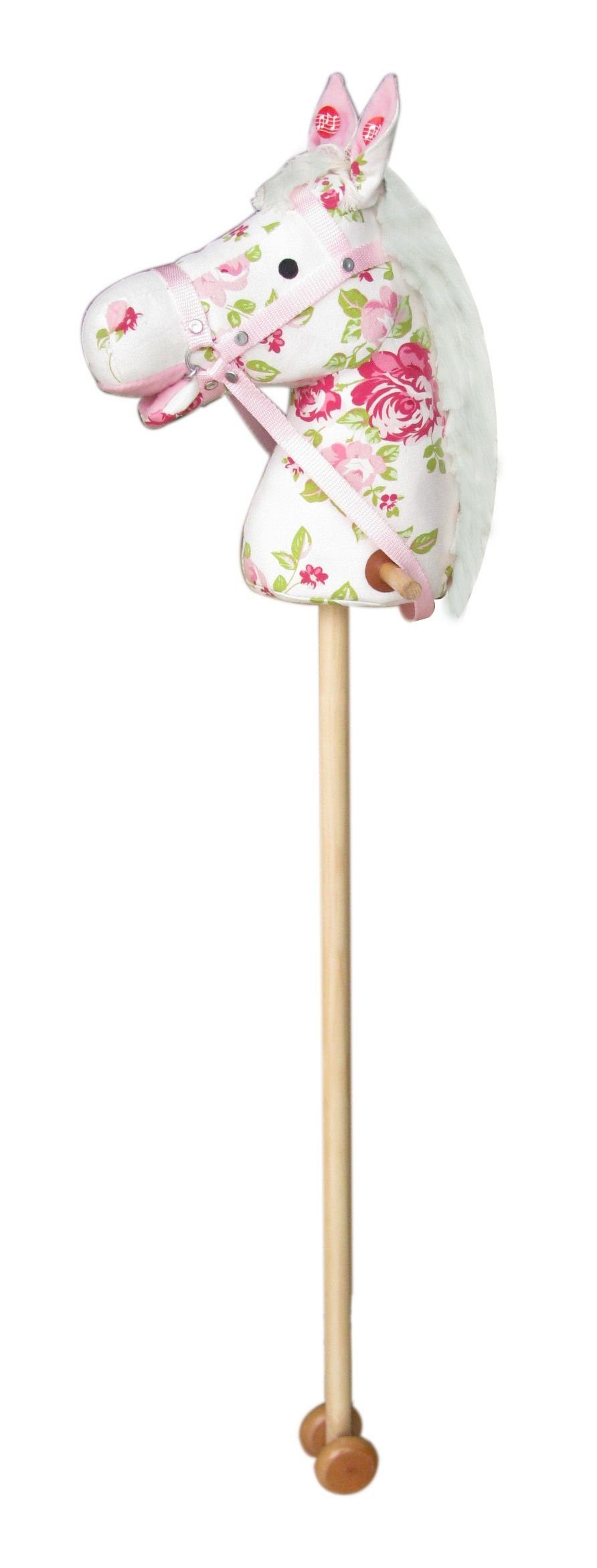 Sweety-Toys Steckenpferd Sweety Toys 5123 Steckenpferd " My little Flower" mit Galoppgeräusch, mit Sound, aus Baumwolle