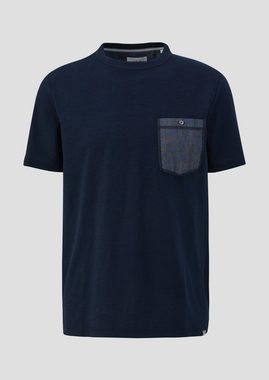 s.Oliver Kurzarmshirt T-Shirt mit aufgesetzter Brusttasche Kontrast-Details