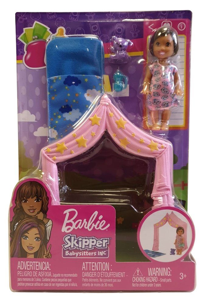 Barbie Spielfigur Barbie FXG97 Skipper Babysitters Schlafenszeit, (Set, 5-tlg)