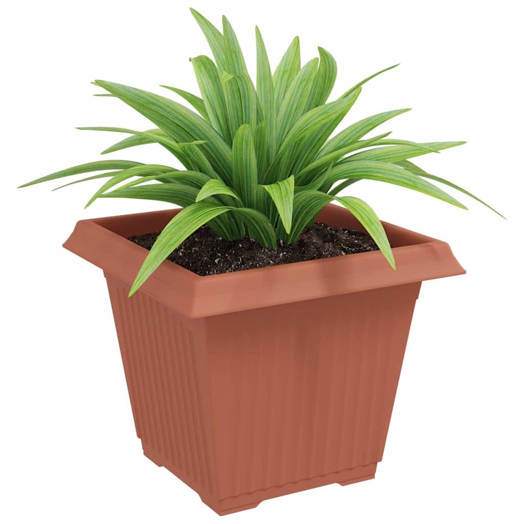 furnicato Blumentopf 38 x 38 x 30 cm Ziegelrot, Blumenkübel mit Entwässerungslöchern am Boden für deinen Balkon