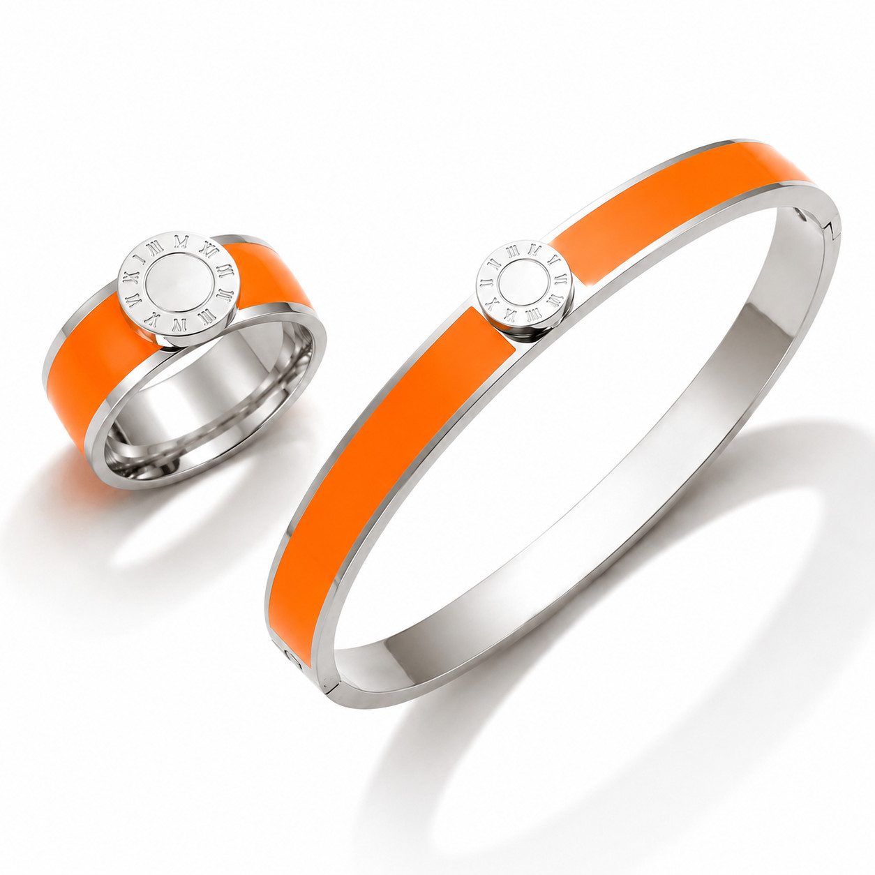 ROUGEMONT Schmuckset Damen Schmuckset Armreif und Ring-Edelstahl-moderner Sommer Schmuck, Wasserfest