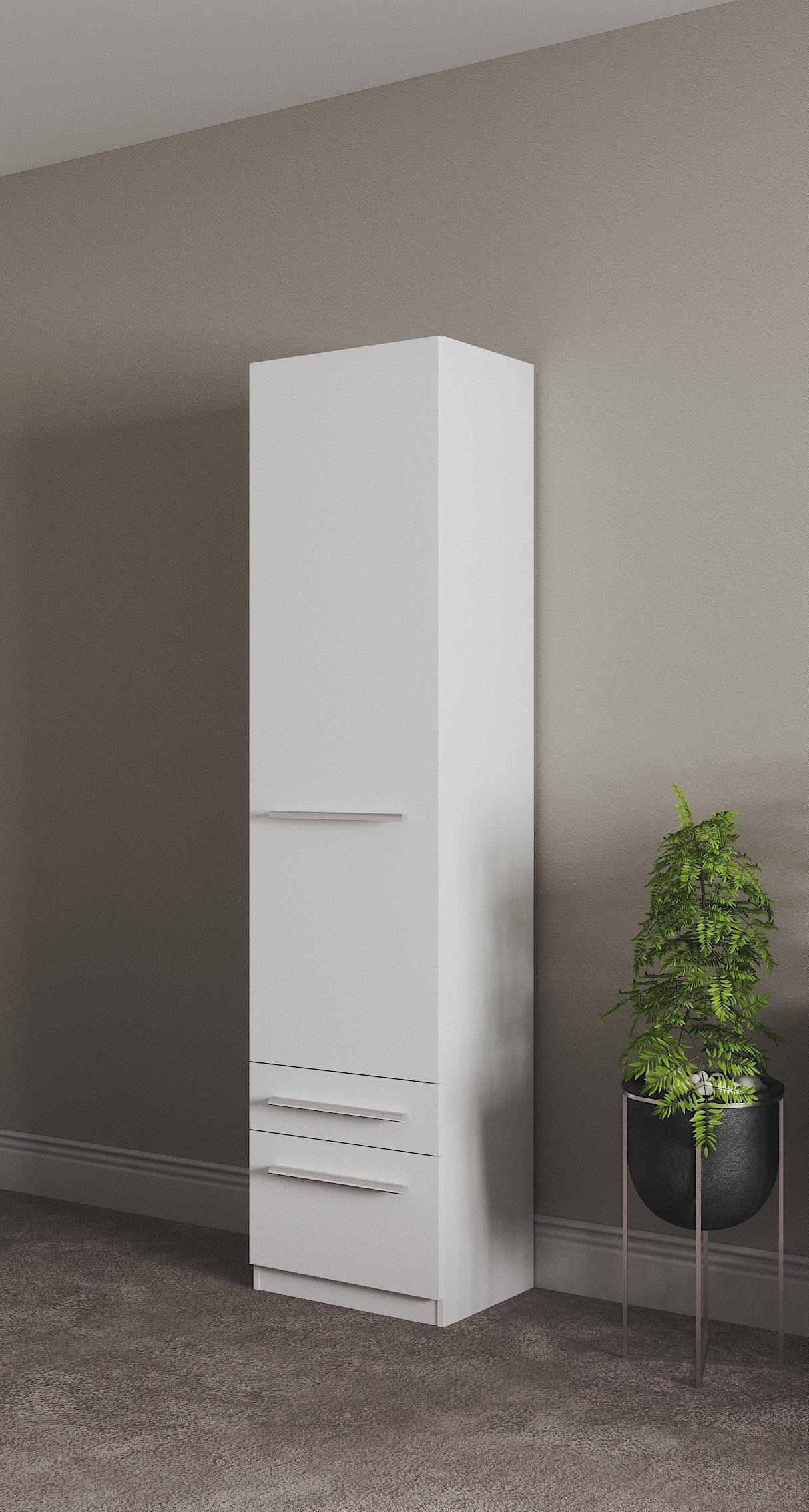 priess Kleiderschrank Schrank Garderobe Wäscheschrank Barcelona in 5 Breiten viel Stauraum, geräumige Schubkästen, mit Spiegel, MADE IN GERMANY