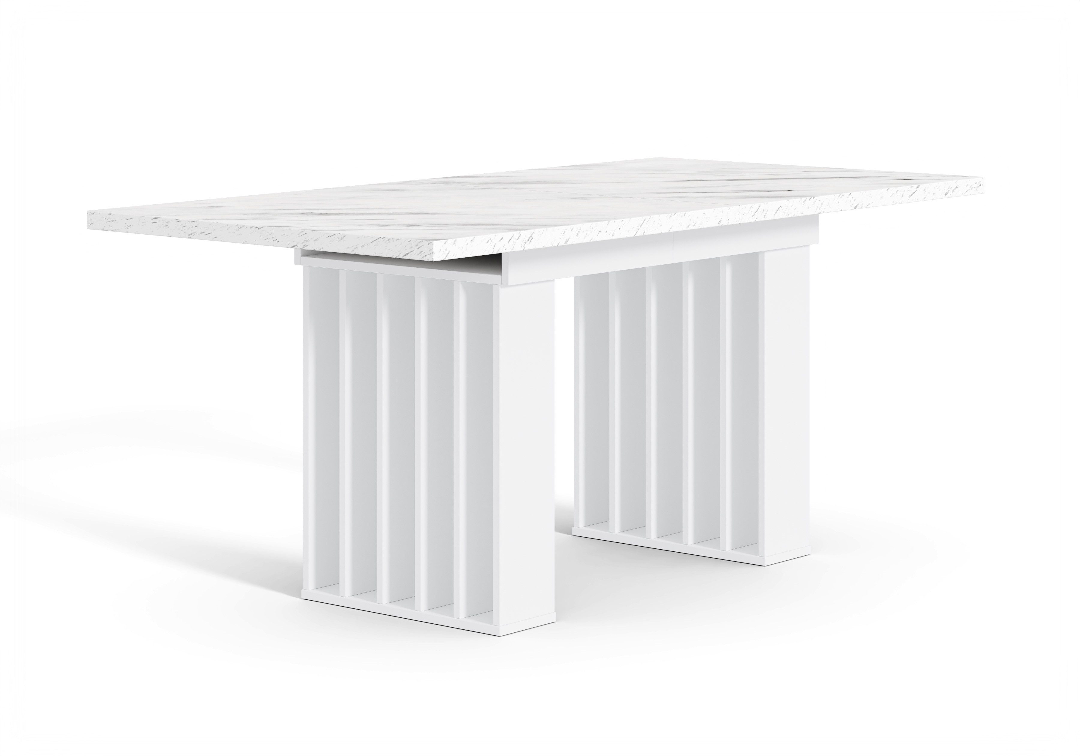 Home Collective Esstisch ausziehbar Tisch Küchentisch Esszimmertisch Ausziehtisch (160-240 x 80 cm Esszimmer Küche Wohnzimmer Esstisch erweiterbar), Säulengeste – Bild 5 von 5