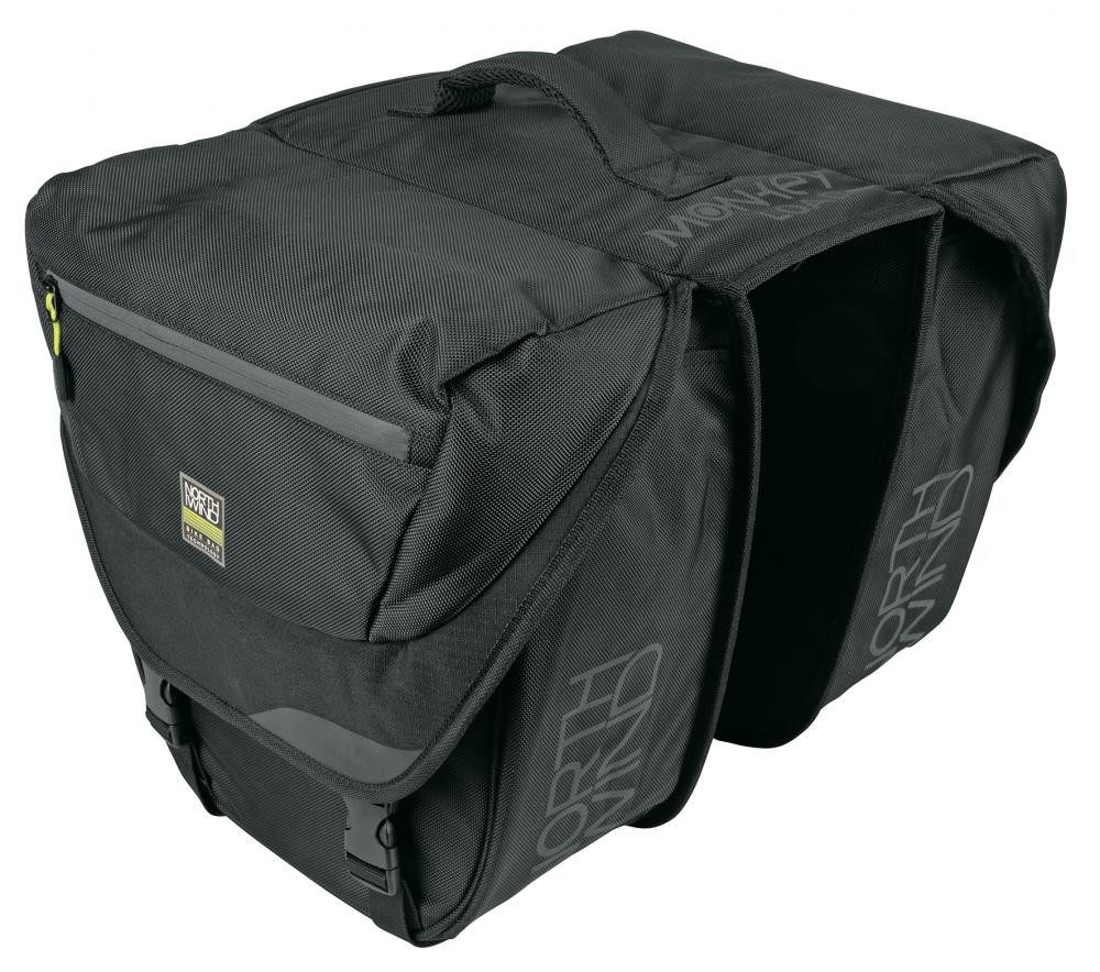 Northwind Fahrradtasche Northwind MonkeyLoad-T Doppeltasche, schwarz/lime, 30L Volumen, 33x15x