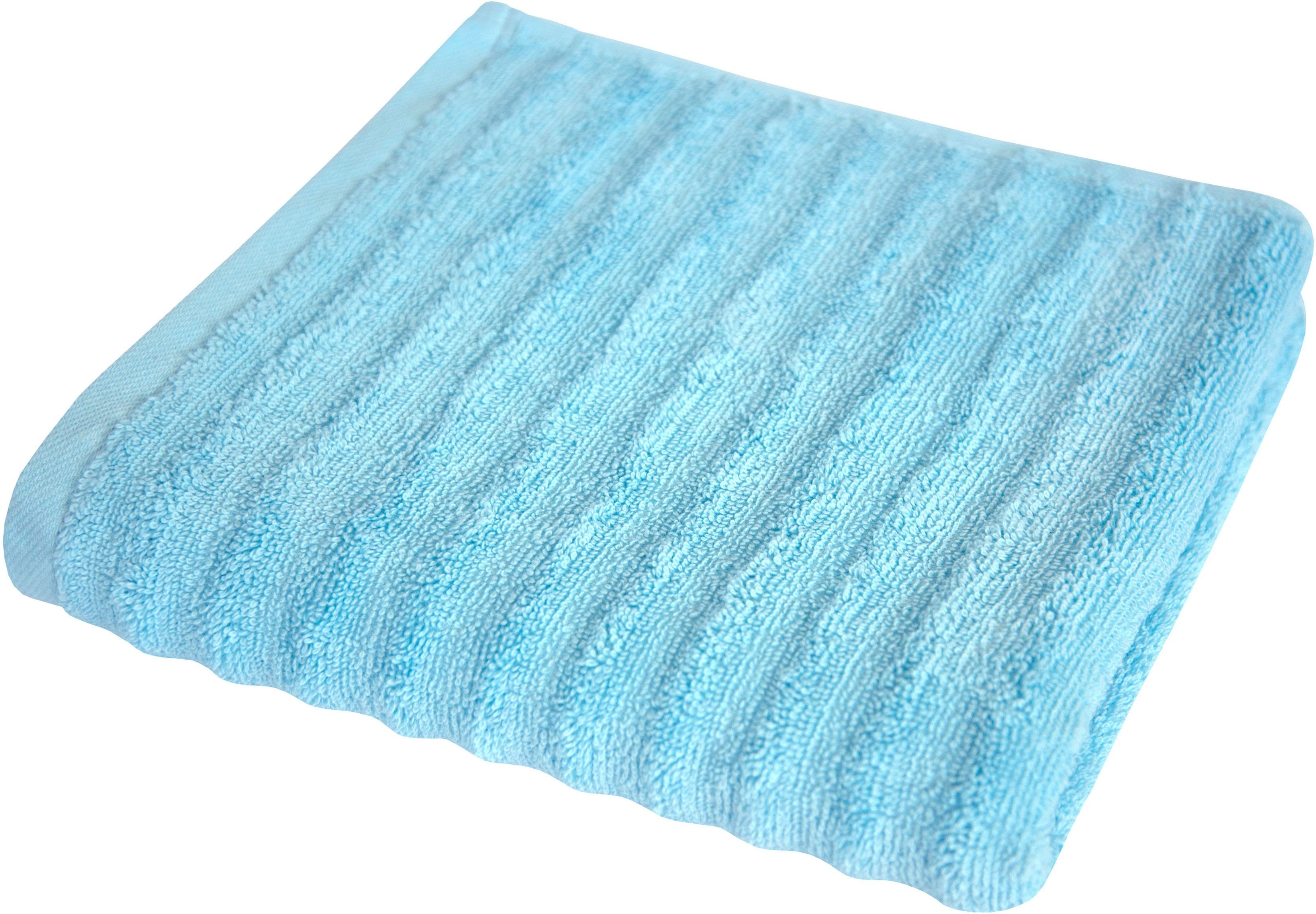 Dyckhoff Handtuch Wellenstreifen, Frottier (1-St) aqua