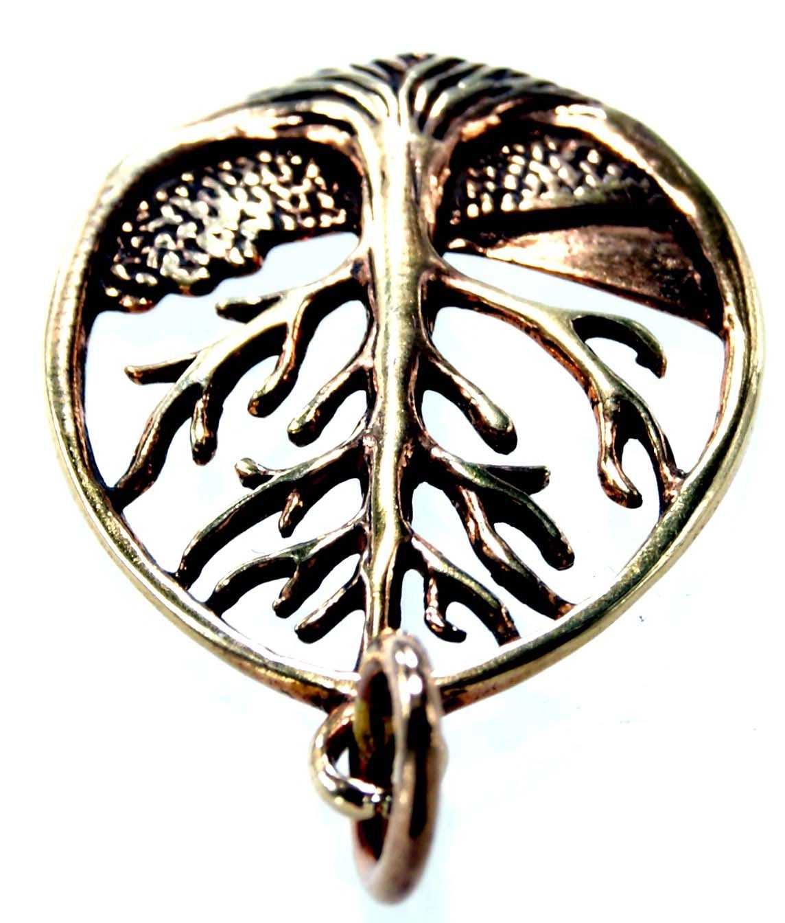 Life Tree of of Kettenanhänger Yggdrasil Baum Kiss Leather Bronze Lebens Anhänger Lebensbaum
