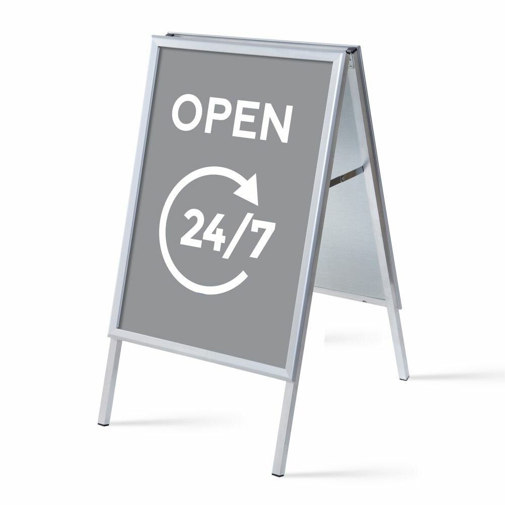 Standregal A1 - Komplett-Set - Open 24/7 Englisch - Grau/Schwarz