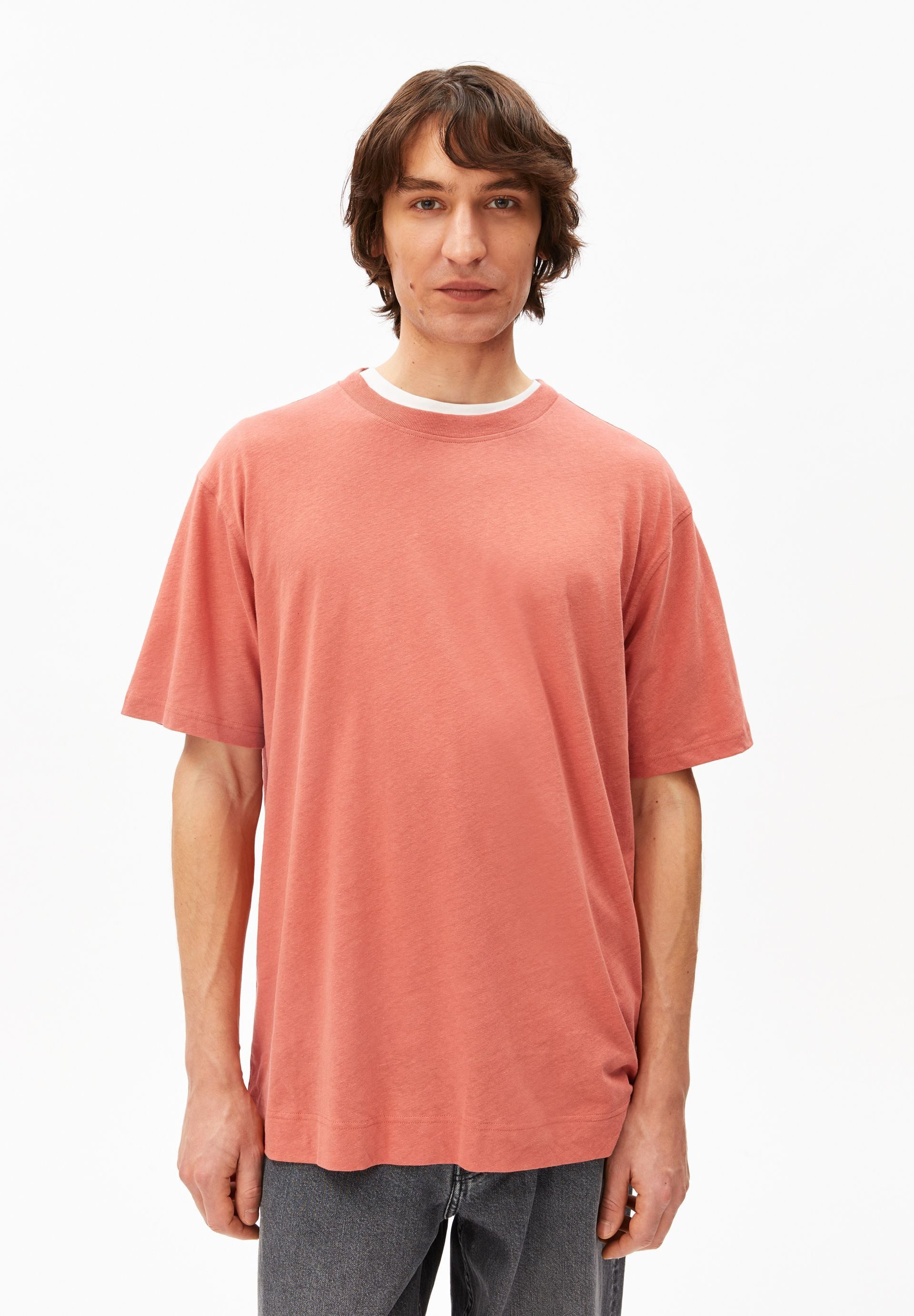 T-Shirt MAARKOS LINEN T-Shirt aus Baumwoll-Leinen-Mix