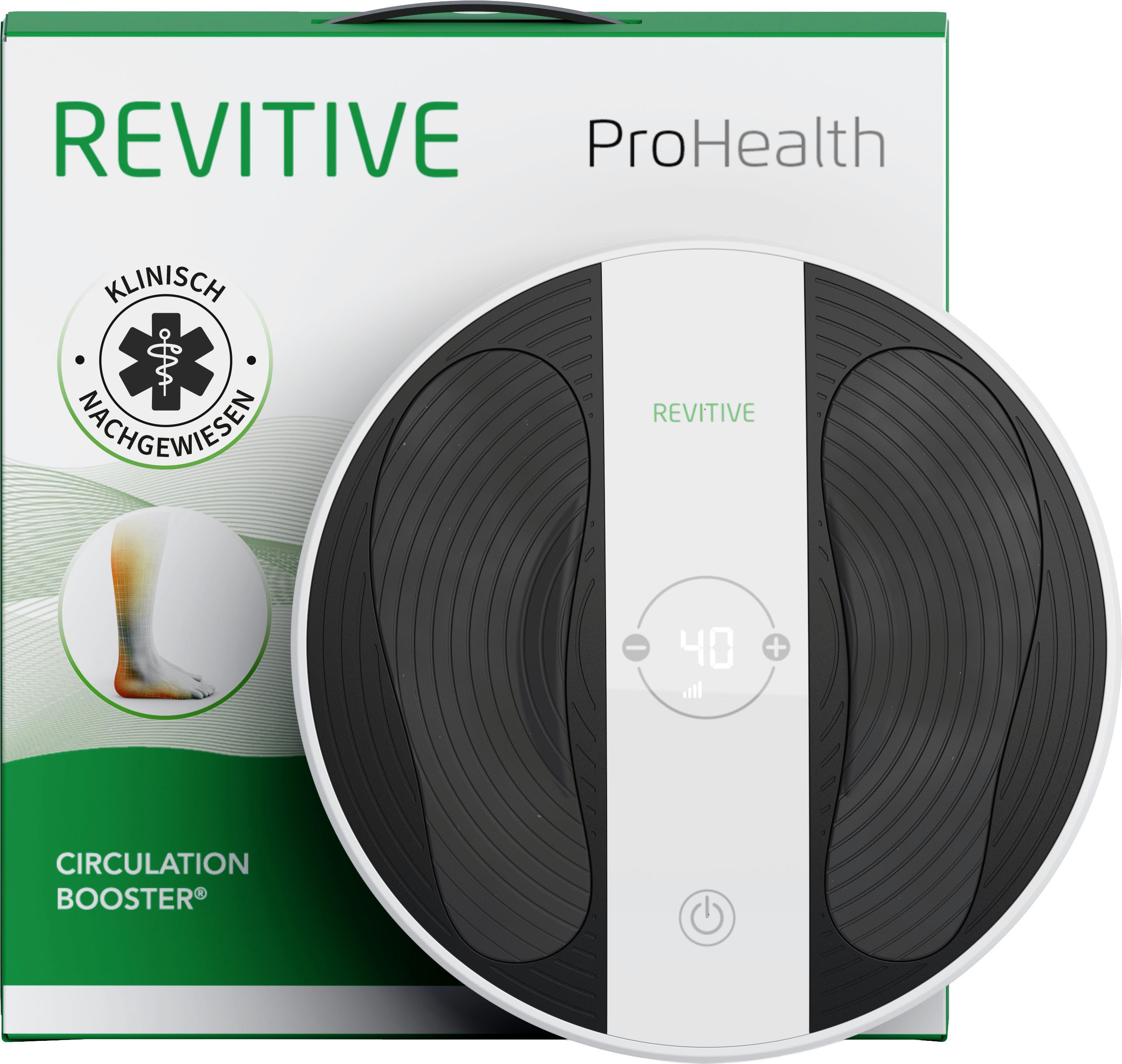 REVITIVE EMS-Fußmassage-Gerät Pro Health Durchblutungs-Stimulator, Lindert Schmerzen, Beschwerden, Schwellungen, Durchblutungsstörungen