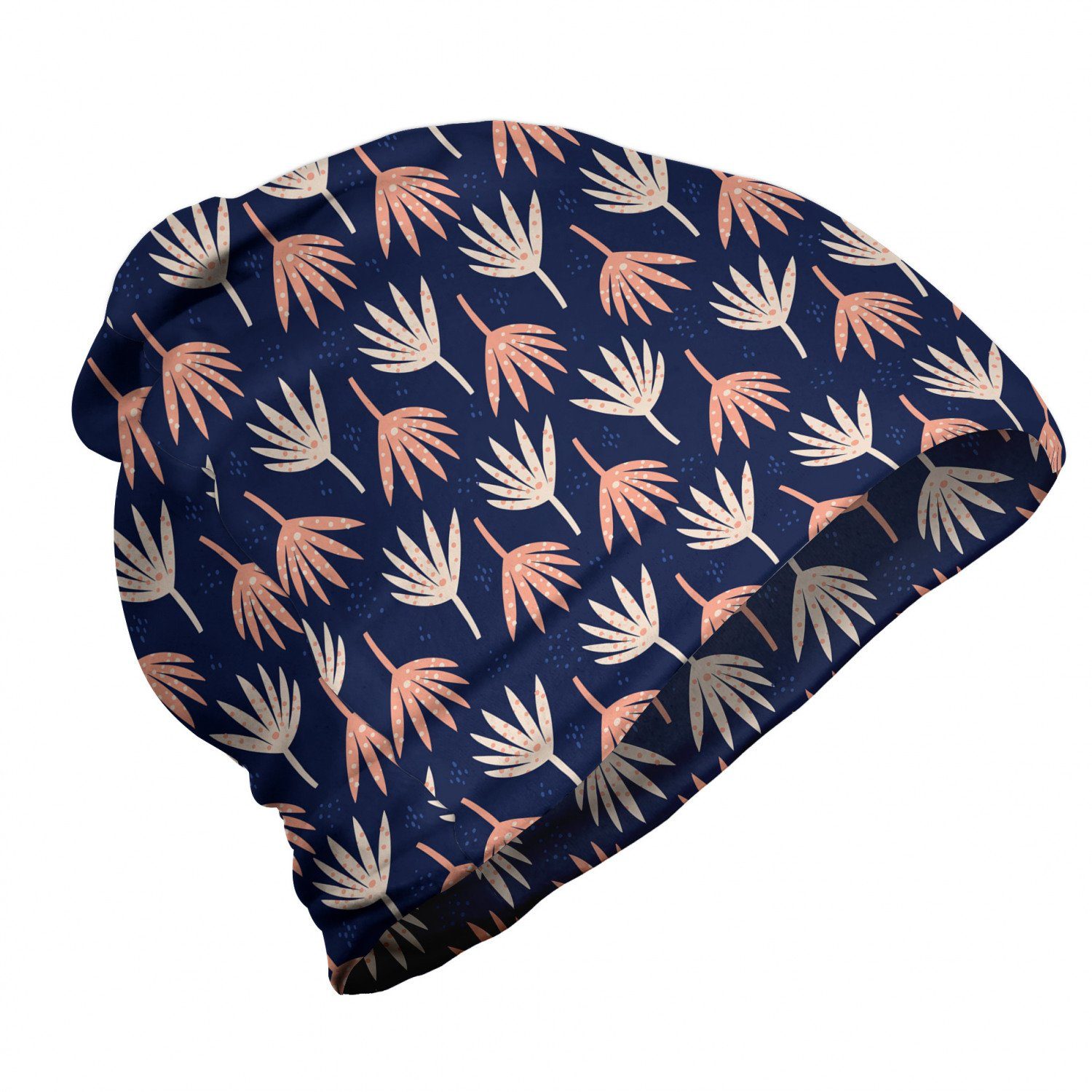 Navy Freien Beanie blau Pastel Pflanze Abstract Abakuhaus Wandern im