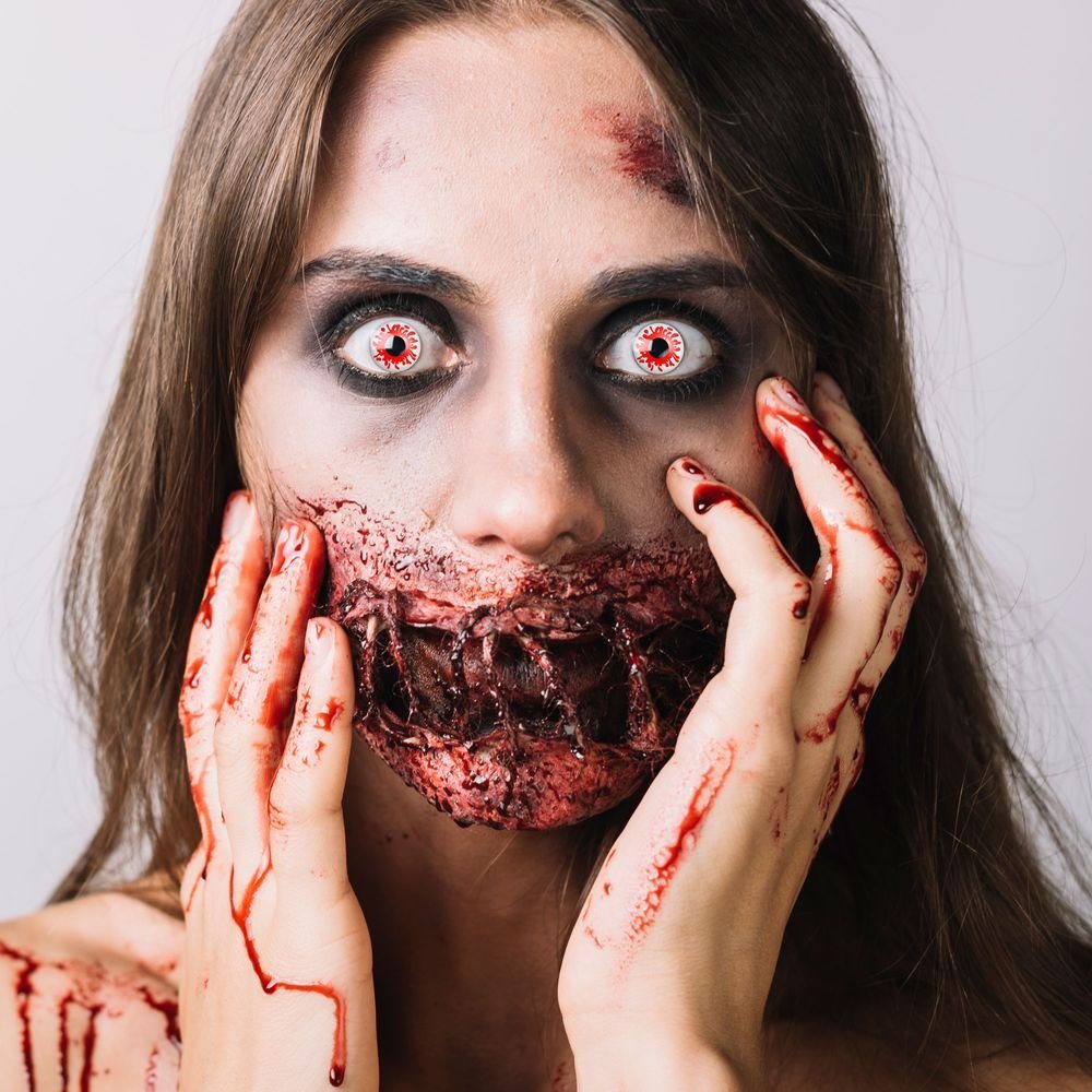 Farblinsen Farbige Kontaktlinsen Halloween Zombie Kostüm in Rot Fasching Vampir