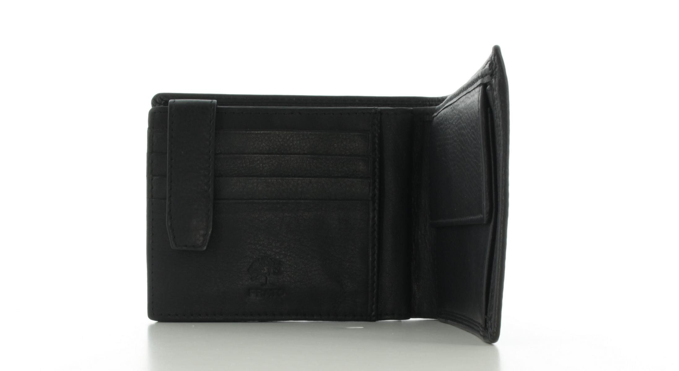 Prato Geldbörse Geldbörse Brieftasche Portemonnaie Leder (1 Stück, 1-tlg., B/H/T)ca. 12/10/2 cm), gute Aufteilung