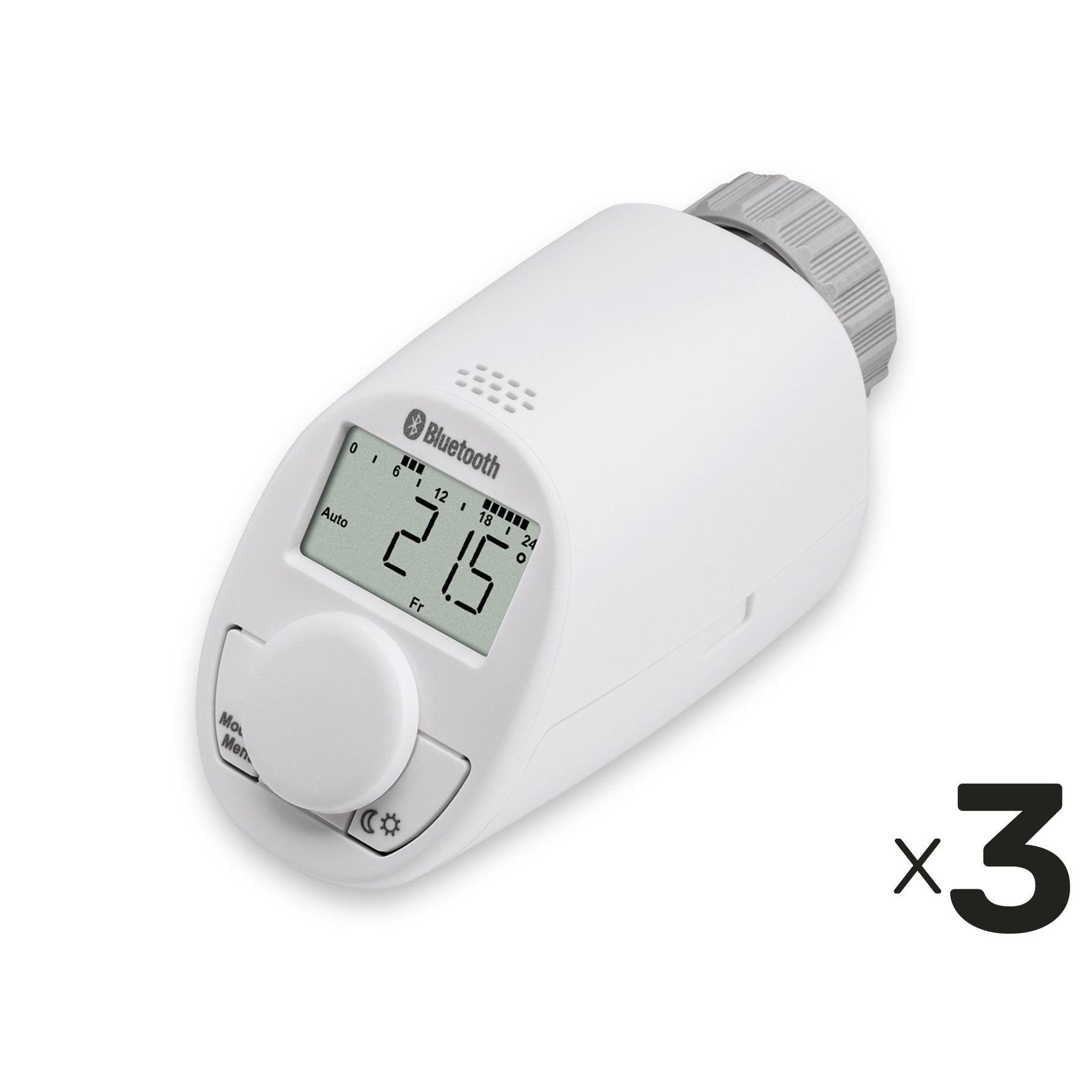 Heizkörperthermostat EQIVA Heizkörper-Thermostatkopf mit Bluetooth, 3