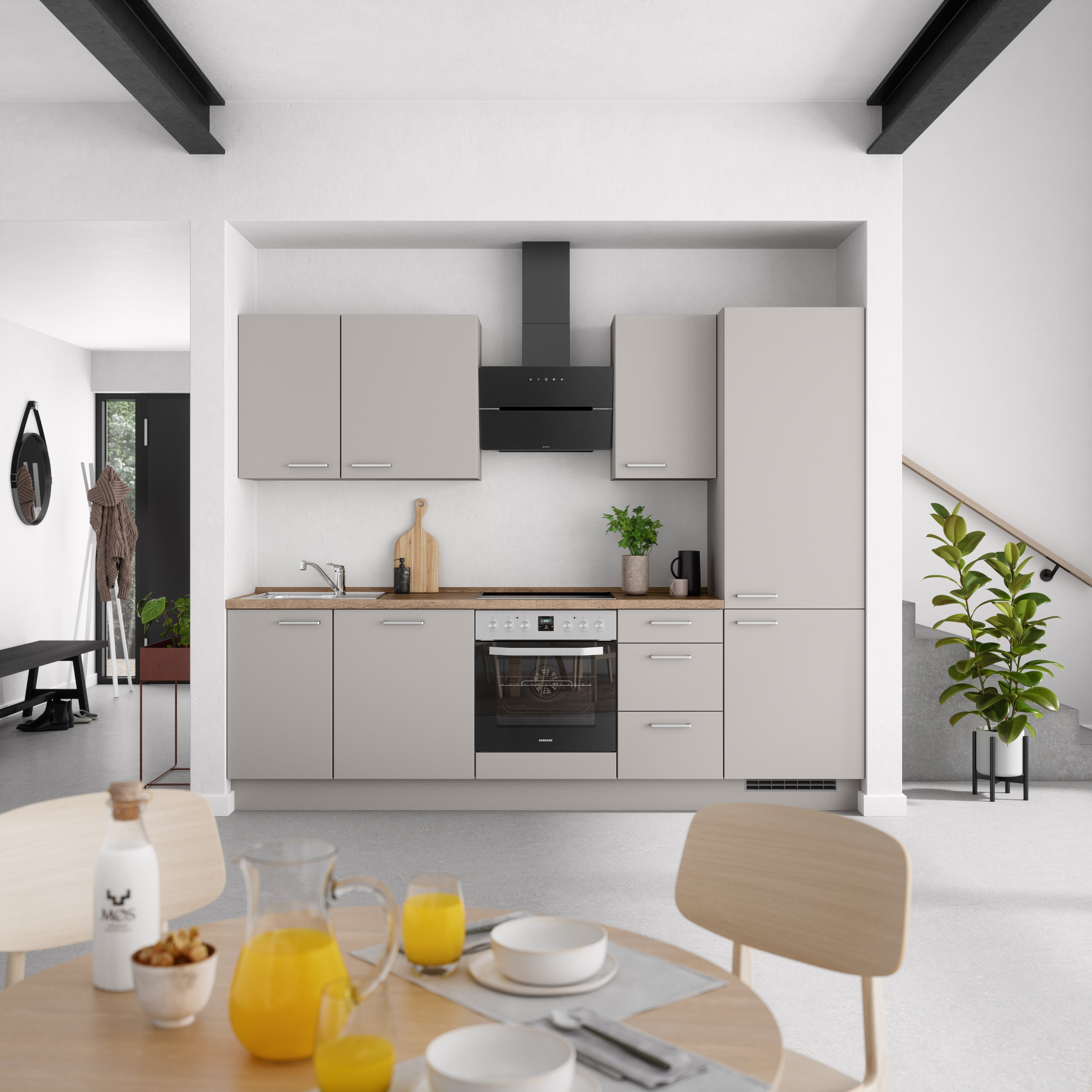 nobilia® Küchenzeile "Touch II", NEU: individuell anpassbar mit gratis Profi-Beratung, vormontiert, Breite 270 cm, Ausrichtung wählbar, wahlw. mit E-Geräten