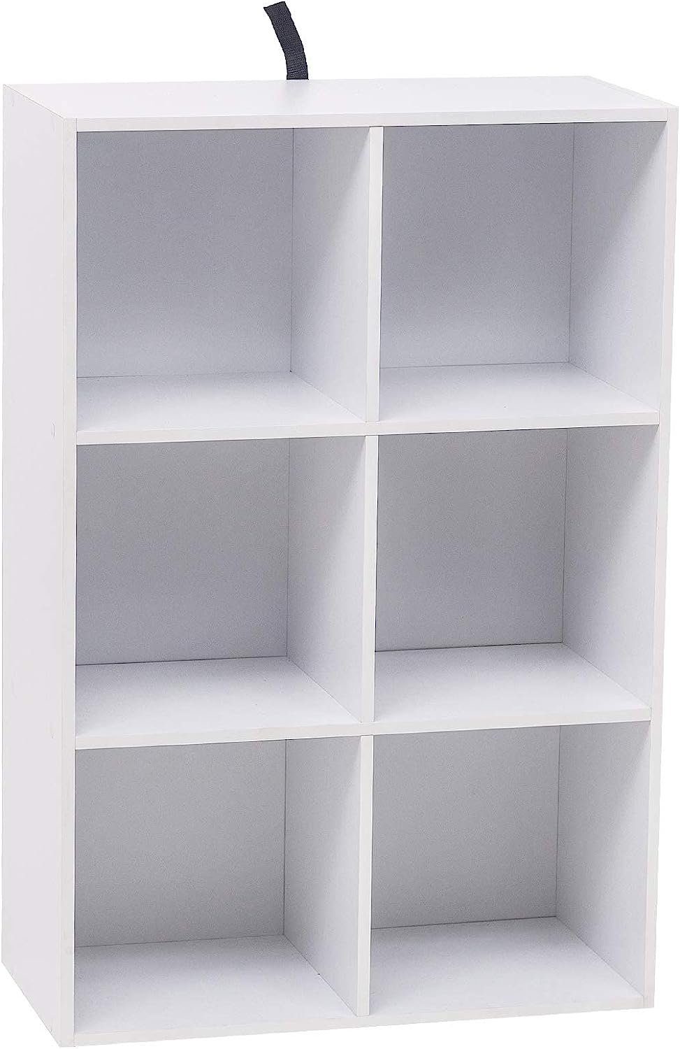 Woltu Bücherregal, 1-tlg., Würfelregal 6 Fächer aus MDF 60x30x89 cm Weiß | Bücherschränke