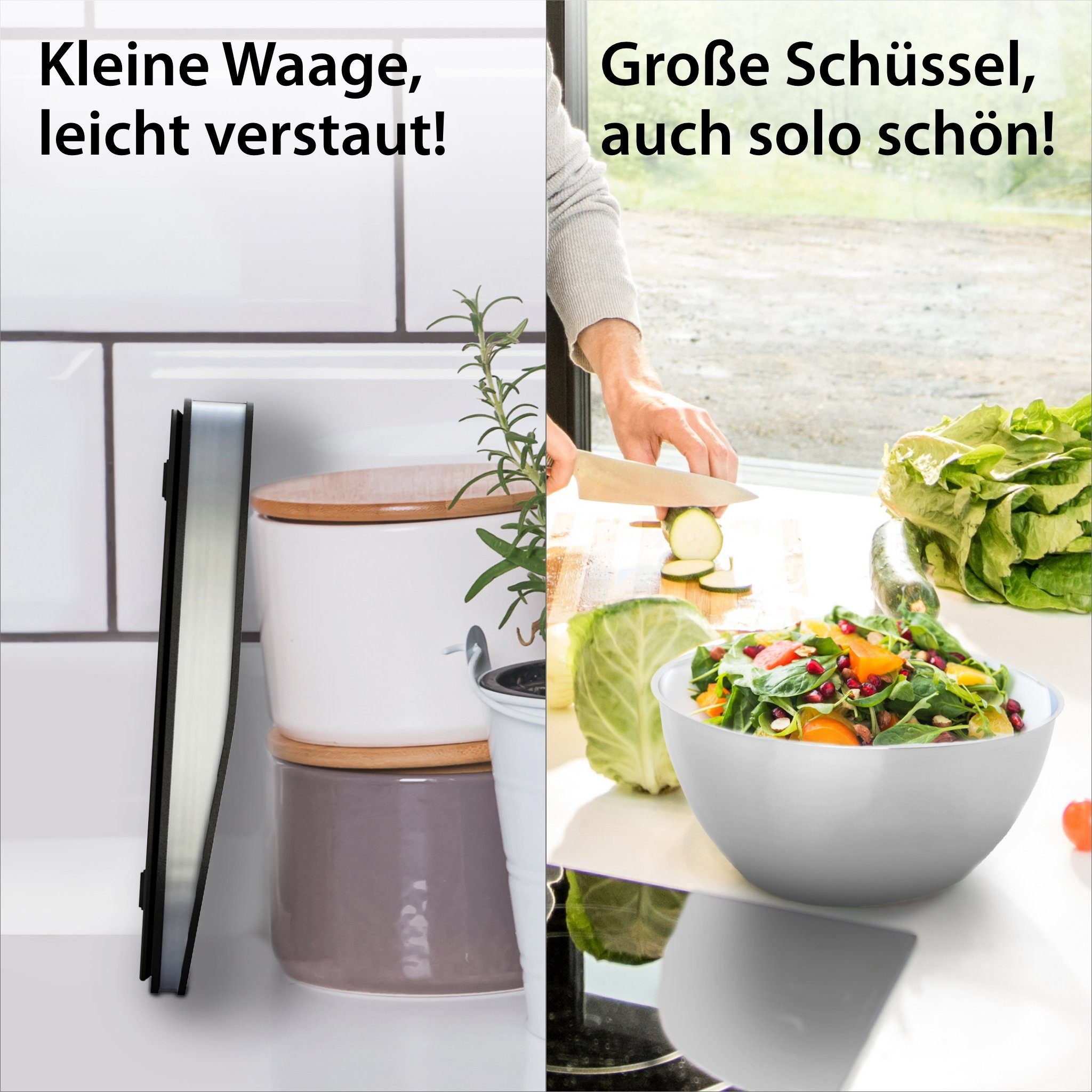 ADE Schüsselwaage Küchenwaage mit abnehmbarer Edelstahlschüssel, (2-tlg), mit anderen Schüsseln verwendbar, bis 5 kg – Bild 4 von 5