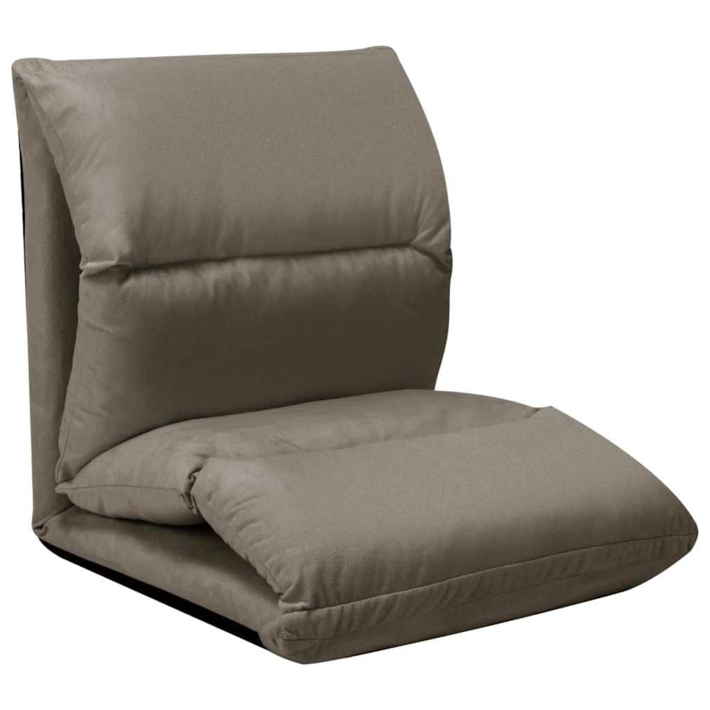 vidaXL Chaiselongue Bodenstuhl Faltbar Dunkelgrau Mikrofaser, 1 Teile