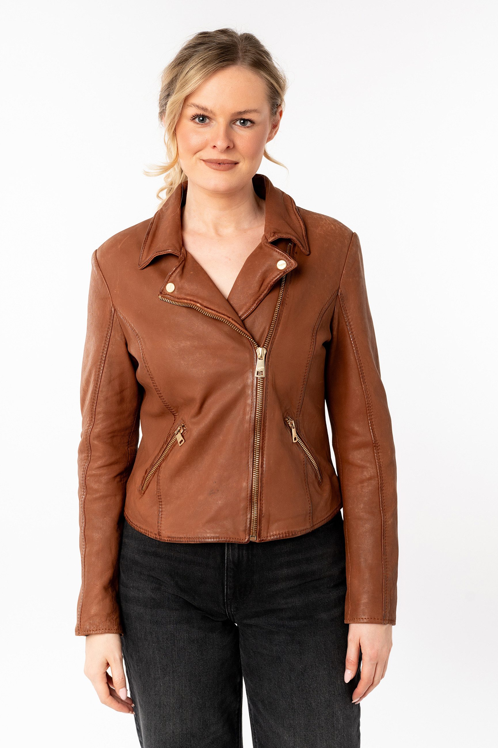 Mauritius Lederjacke MWInessa mit Reverskragen